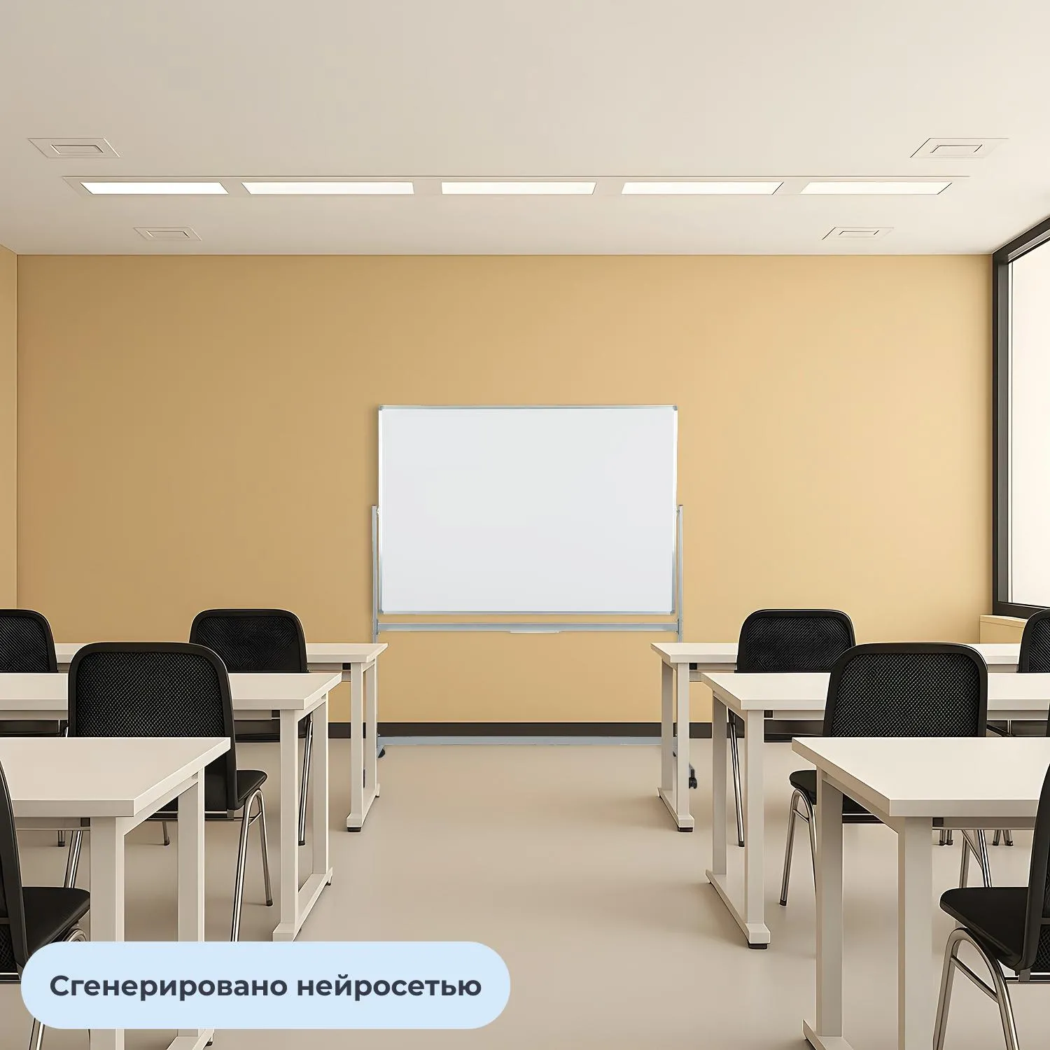 Доска магнитно-маркерная 100x150 см односекционная с лаковым покрытием (на колёсиках, поворотная, полочка для маркеров) - Image 6