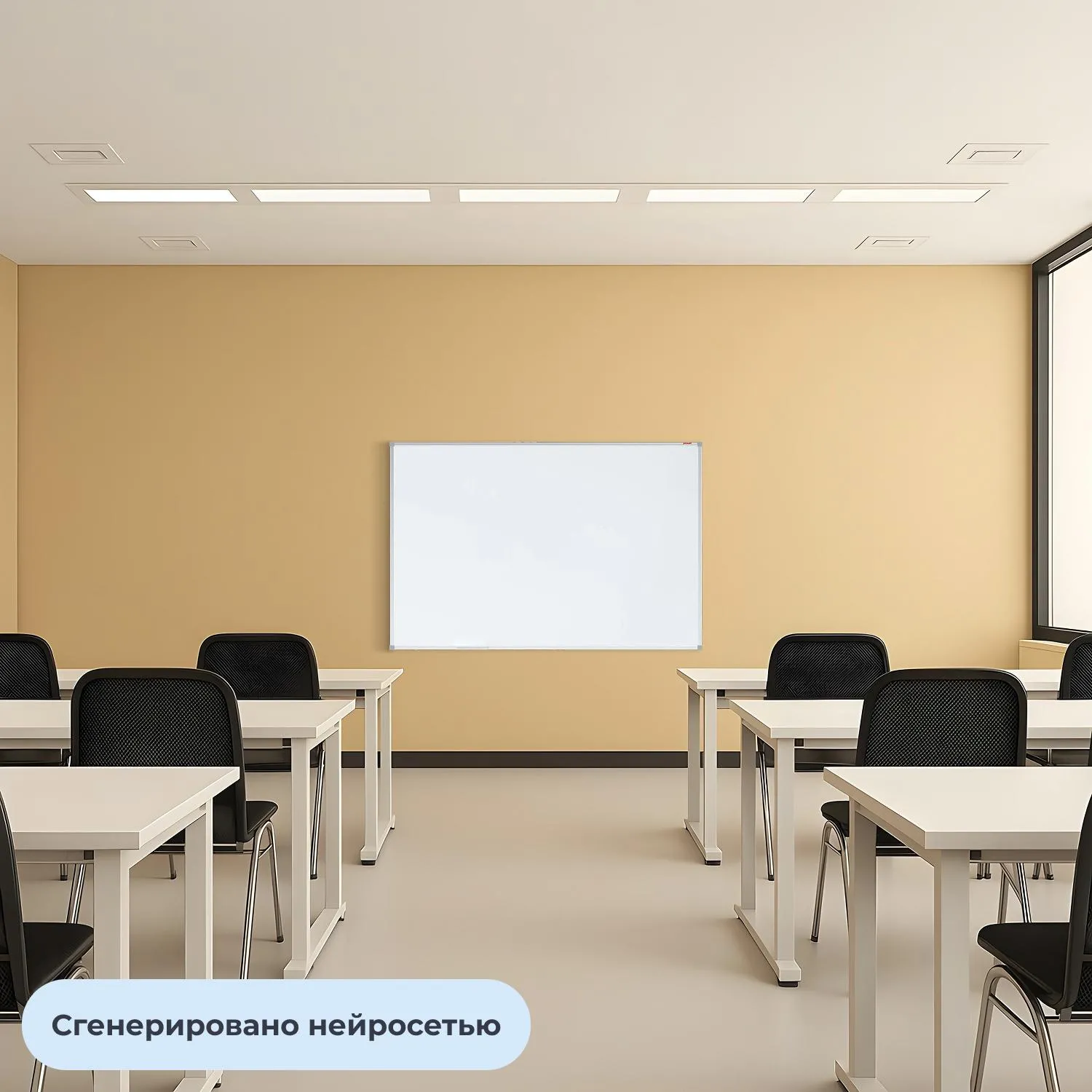 Доска магнитно-маркерная 90x120 см односекционная с эмалевым покрытием (антибликовая поверхность, полочка для маркеров) - Image 6