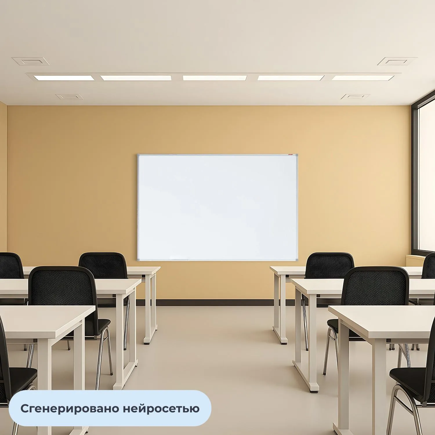Доска магнитно-маркерная 100x180 см односекционная с эмалевым покрытием (антибликовая поверхность, полочка для маркеров) - Image 6