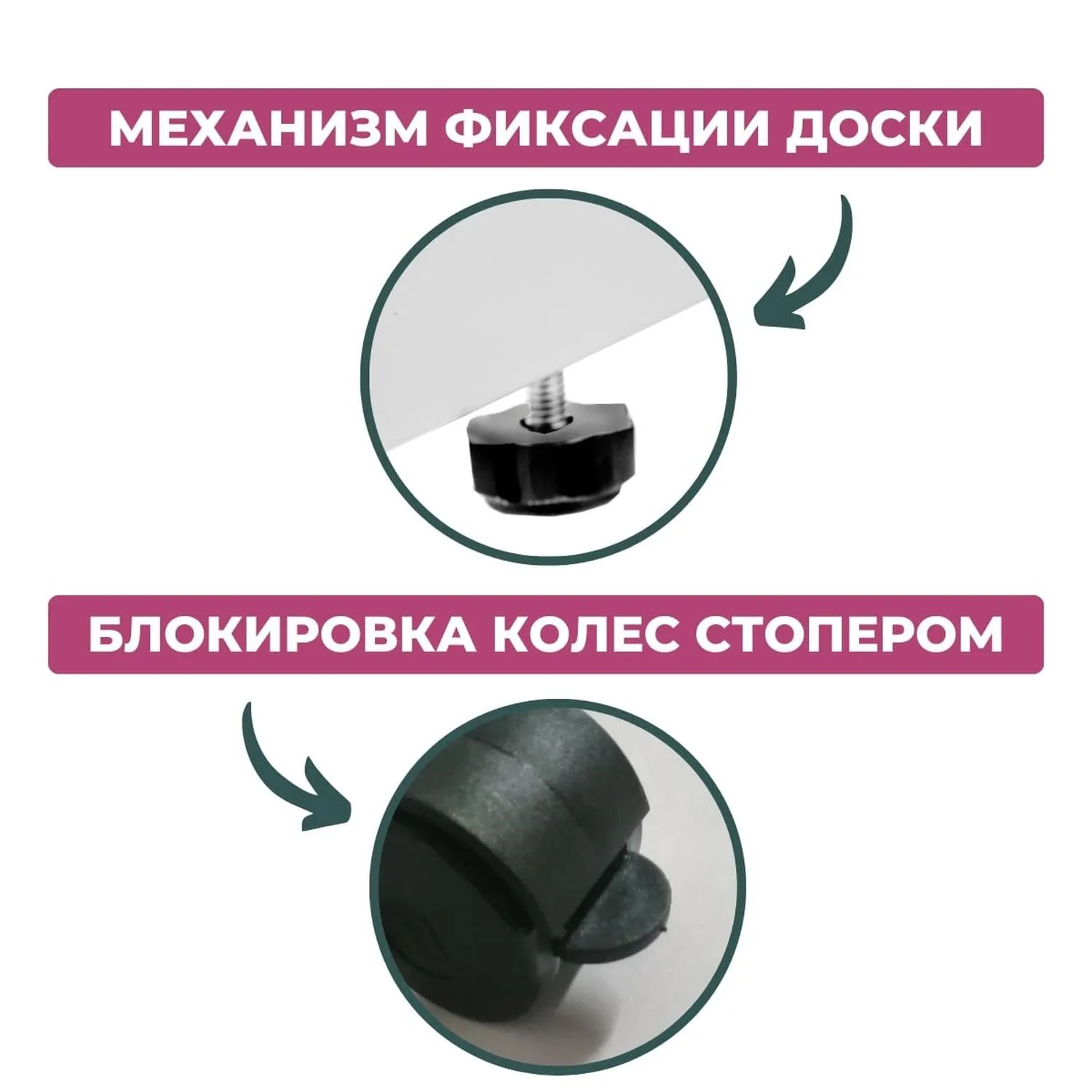 Доска магнитно-маркерная 100x120 см односекционная с лаковым покрытием (на колёсиках, полочка для маркеров) - Image 8