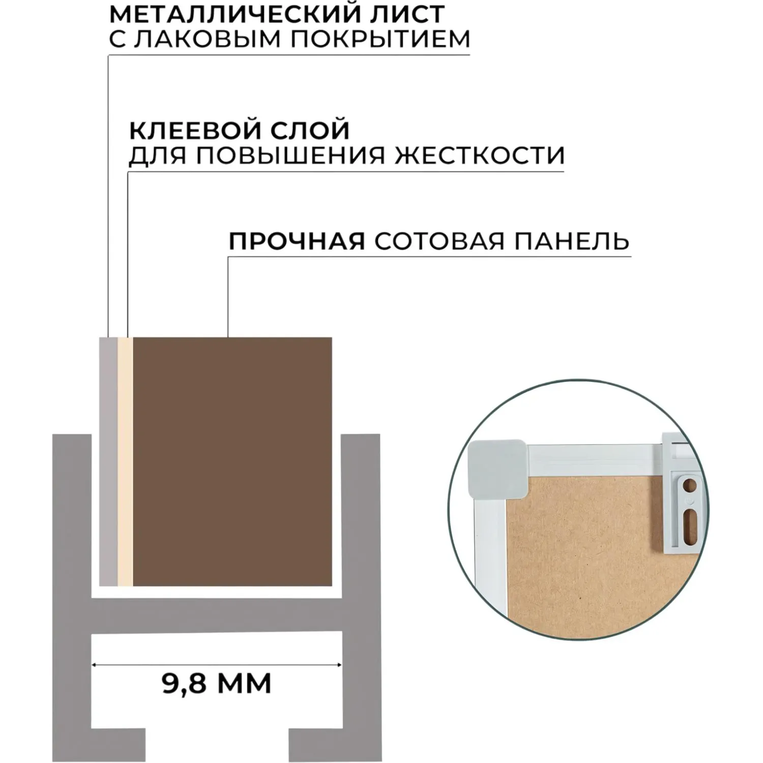 Доска магнитно-маркерная 45x60 см односекционная с лаковым покрытием (полочка для маркеров) - Image 5