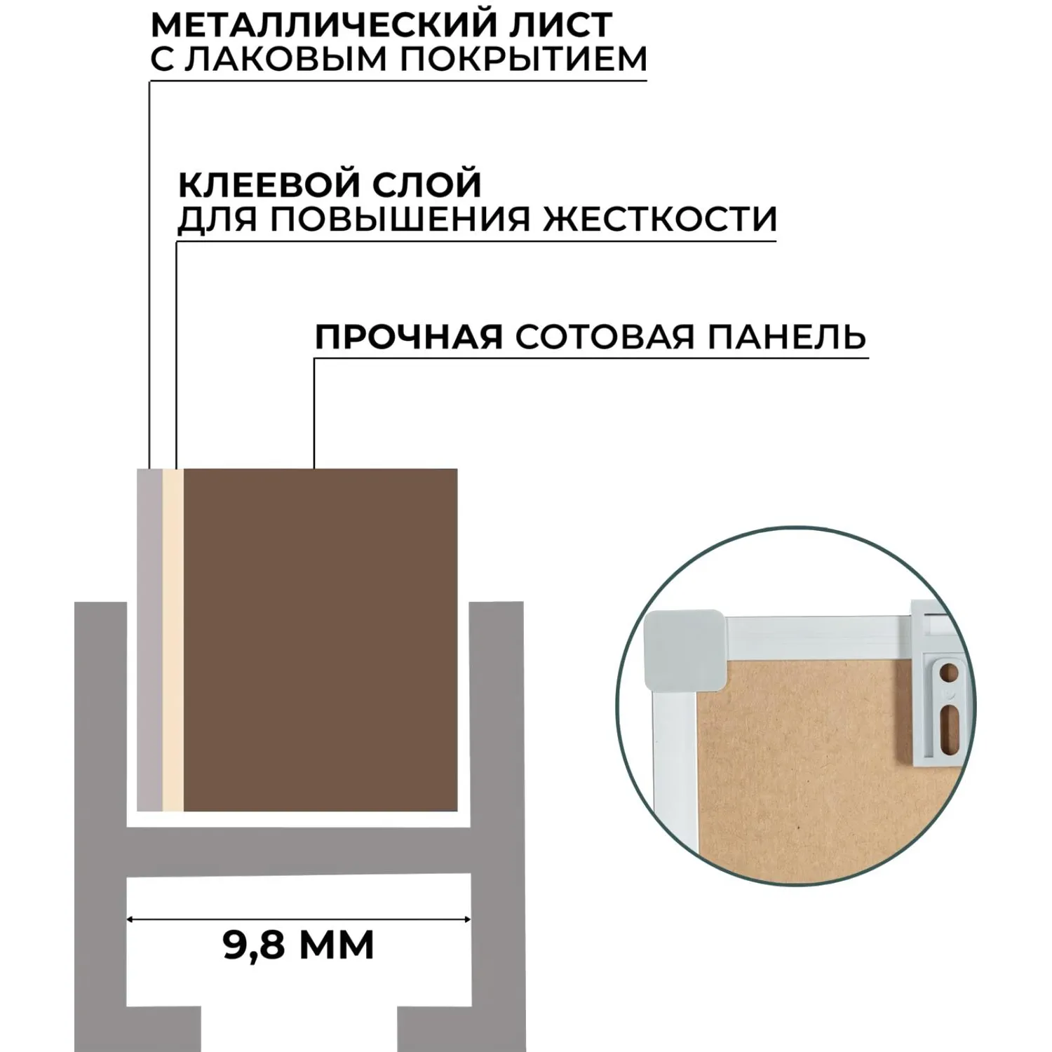 Доска магнитно-маркерная Attache Classic 100x180 см односекционная с лаковым покрытием (полочка для маркеров) - Image 5