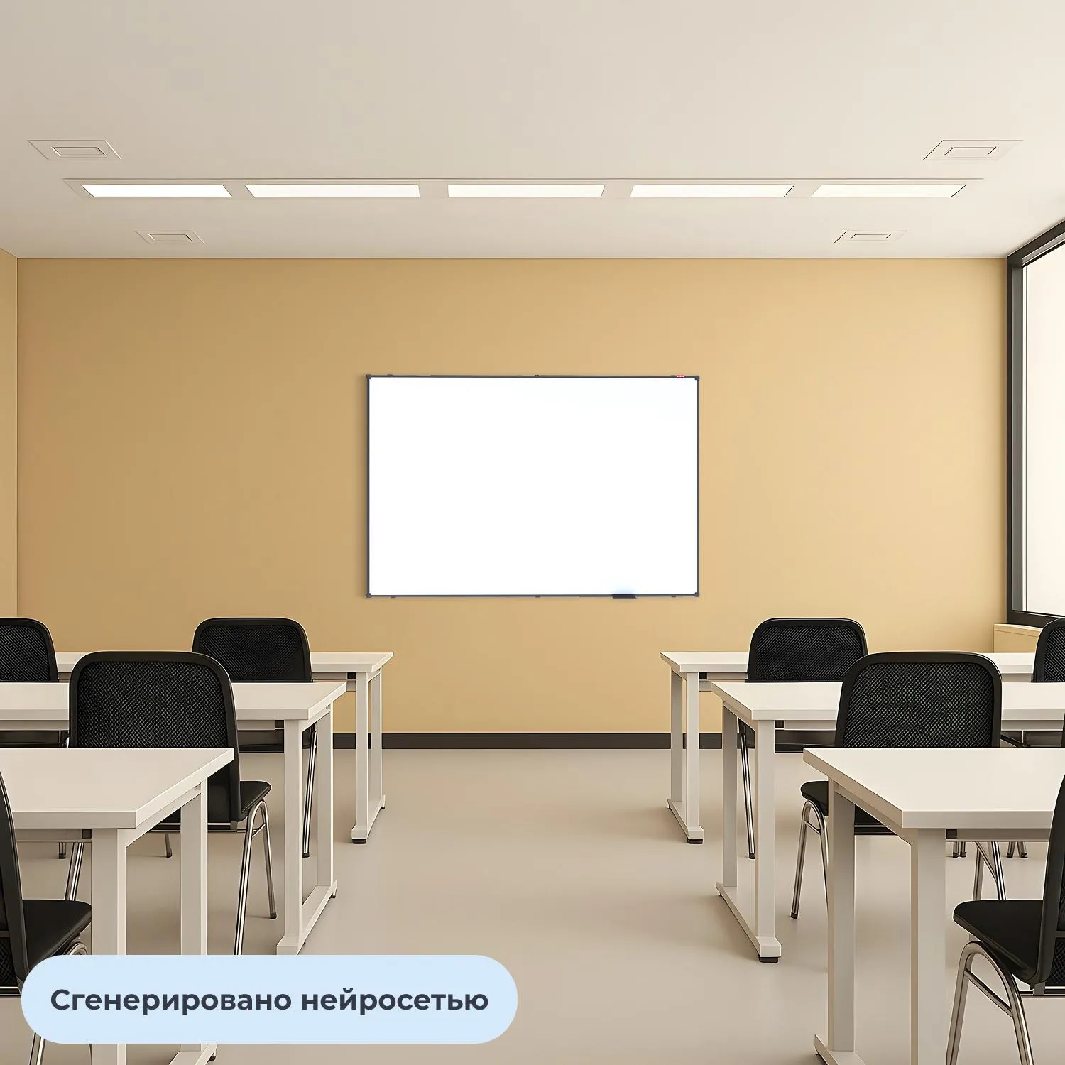 Доска магнитно-маркерная 100x150 см односекционная с лаковым покрытием (полочка для маркеров) - Image 7