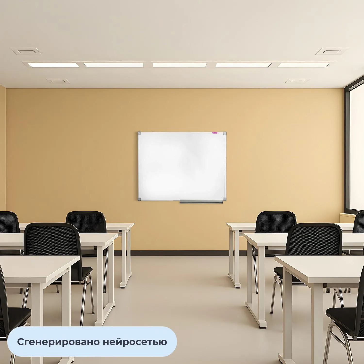 Доска магнитно-маркерная 90x120 см односекционная с лаковым покрытием (полочка для маркеров) - Image 5