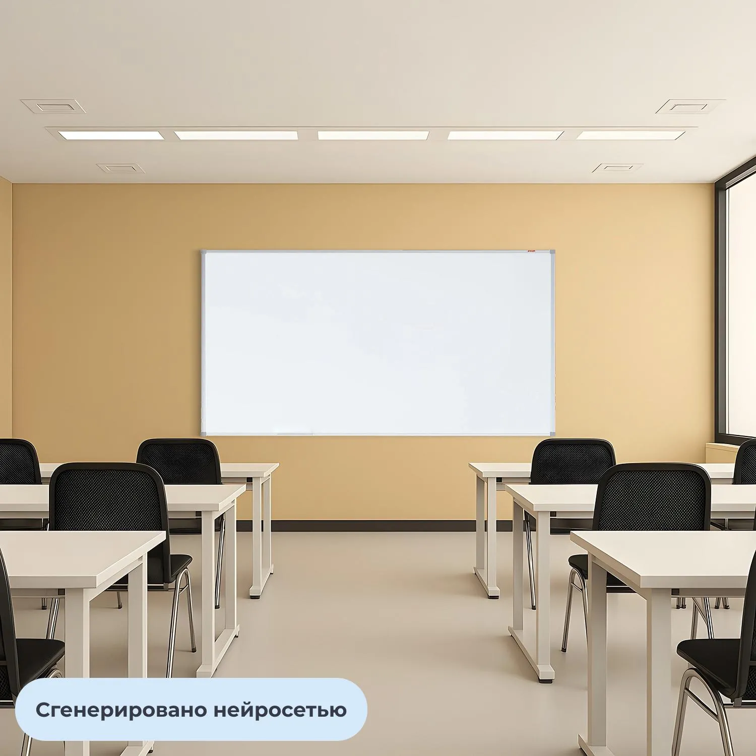 Доска магнитно-маркерная 100х240 см односекционная с лаковым покрытием (полочка для маркеров) - Image 6
