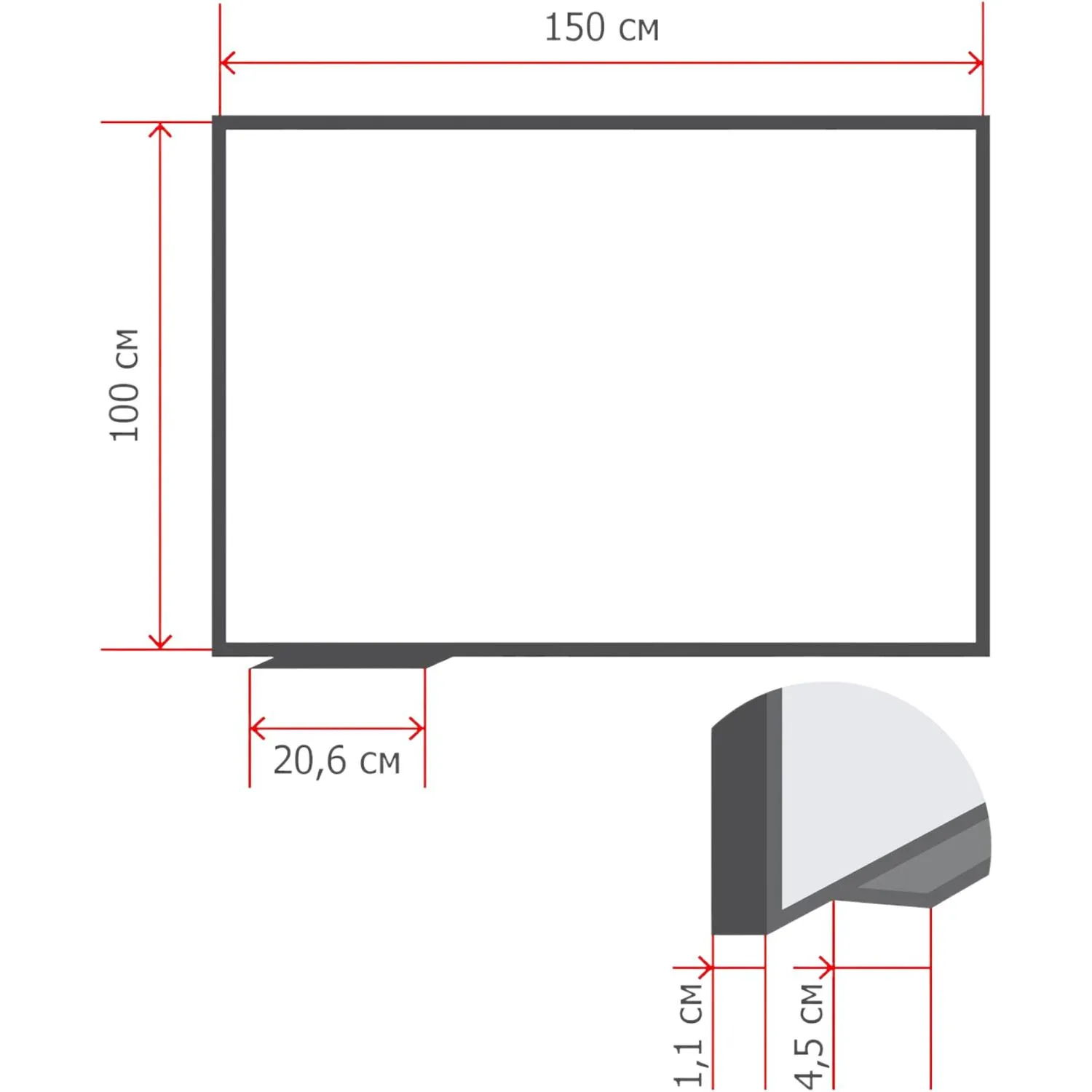 Доска магнитно-меловая 100x150 см зелёная лаковое покрытие - Image 2