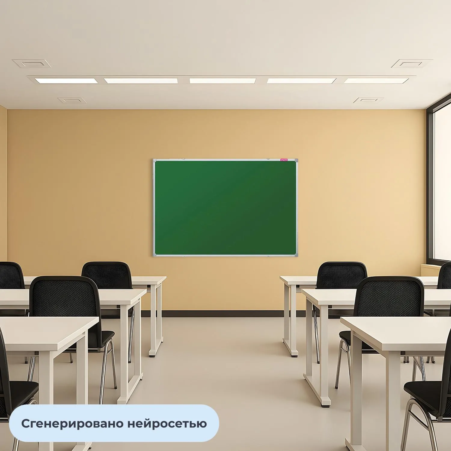 Доска магнитно-меловая 100x150 см зелёная лаковое покрытие - Image 3