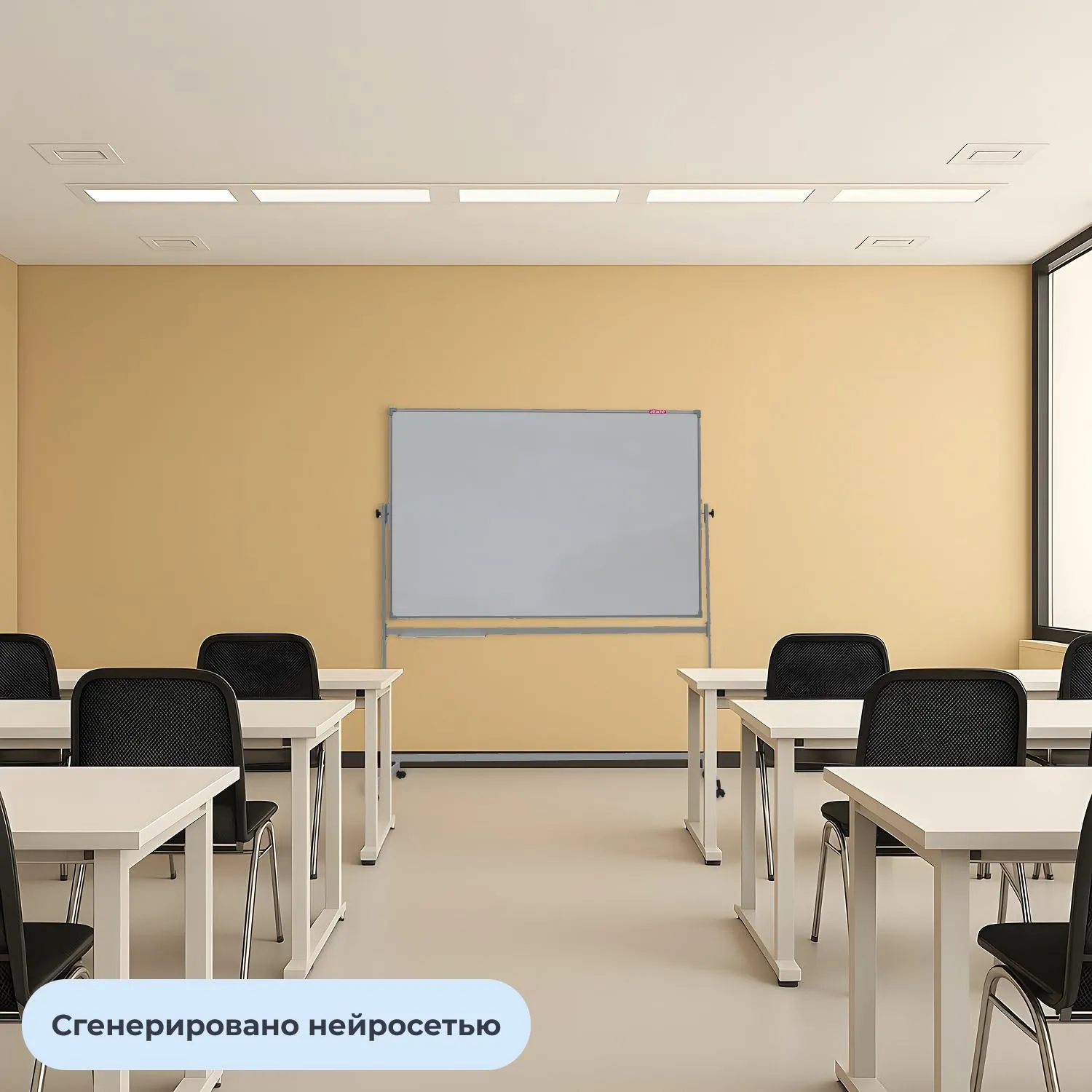 Доска магнитно-меловая/маркерная 100x150 см  лак поворотная - Image 4