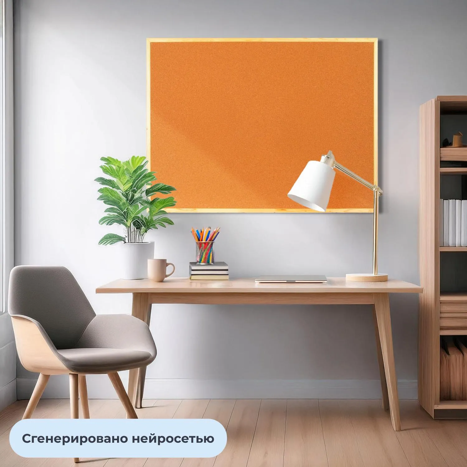 Доска пробковая 90х120 см деревянная рама - Image 7