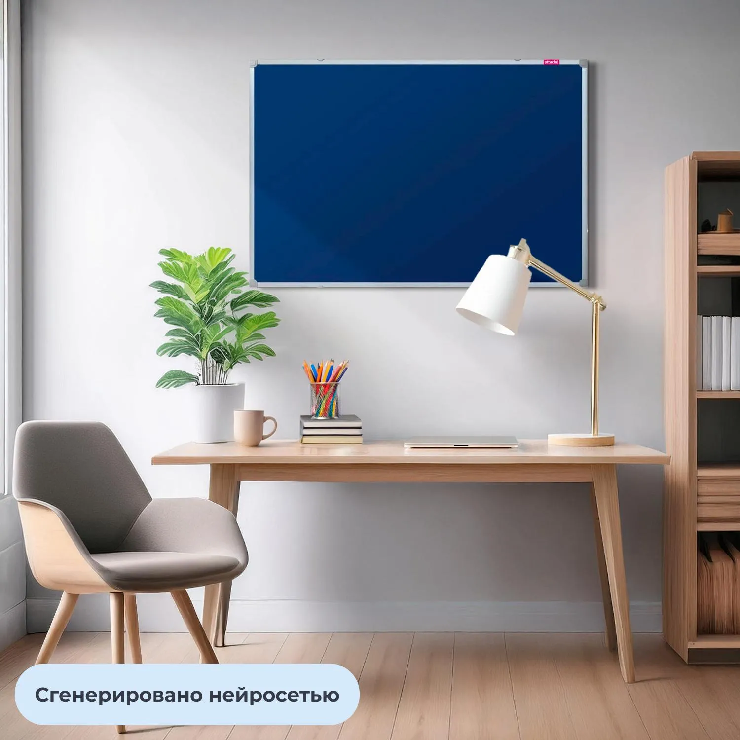 Доска текстильная 60x90 см цвет покрытия синий алюминиевая рама - Image 6