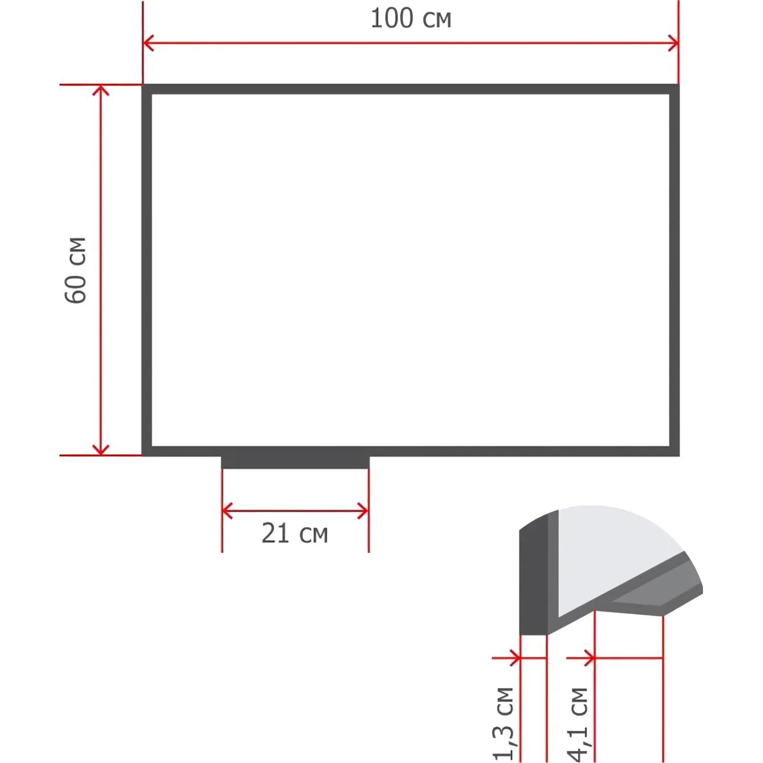 Доска пробковая 60x100 см алюминиевая рамка навесное крепление - Image 2