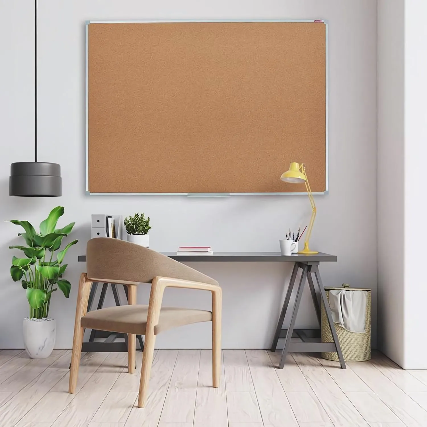 Доска пробковая 60x100 см алюминиевая рамка навесное крепление - Image 6