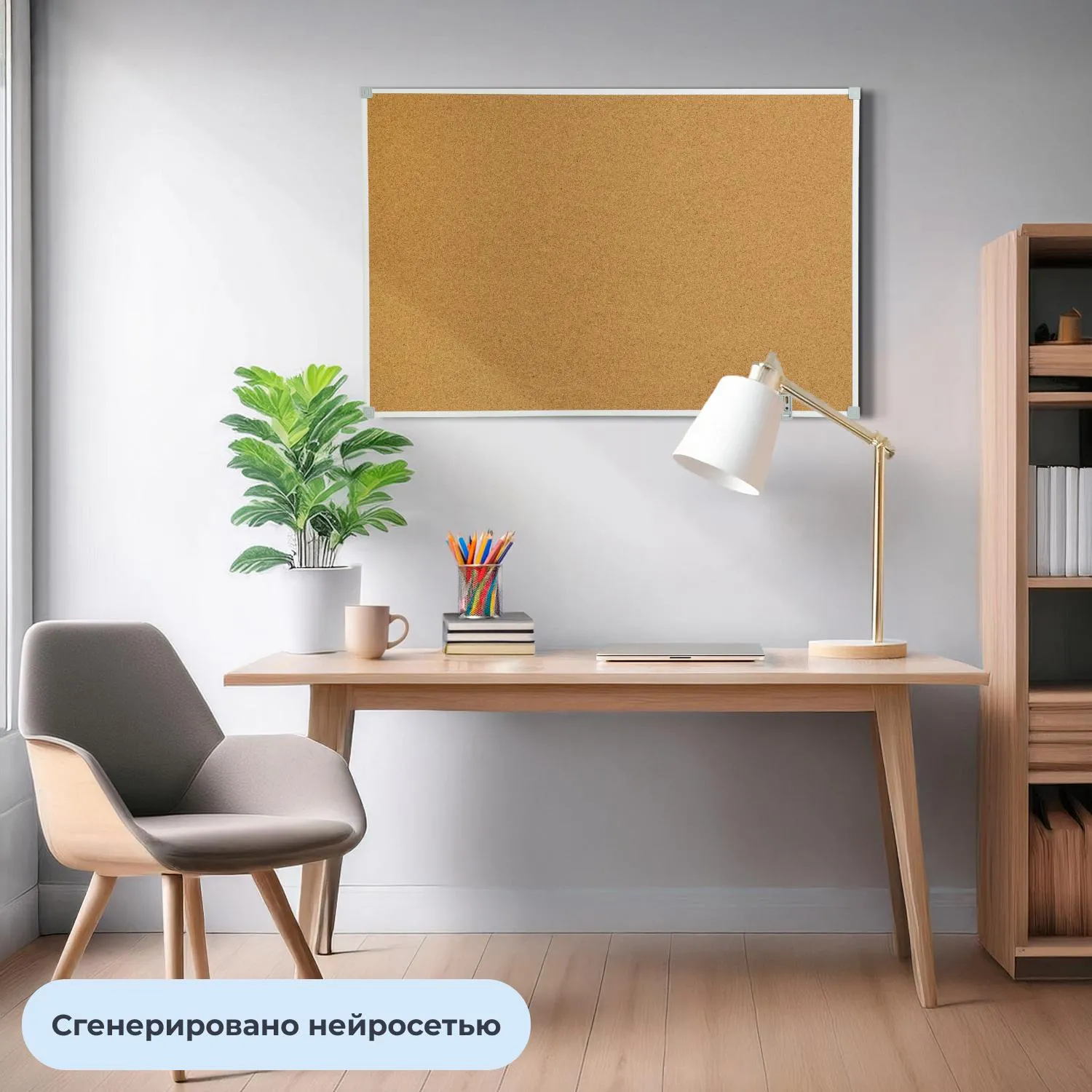 Доска пробковая 60x90 см пластиковая рама - Image 4