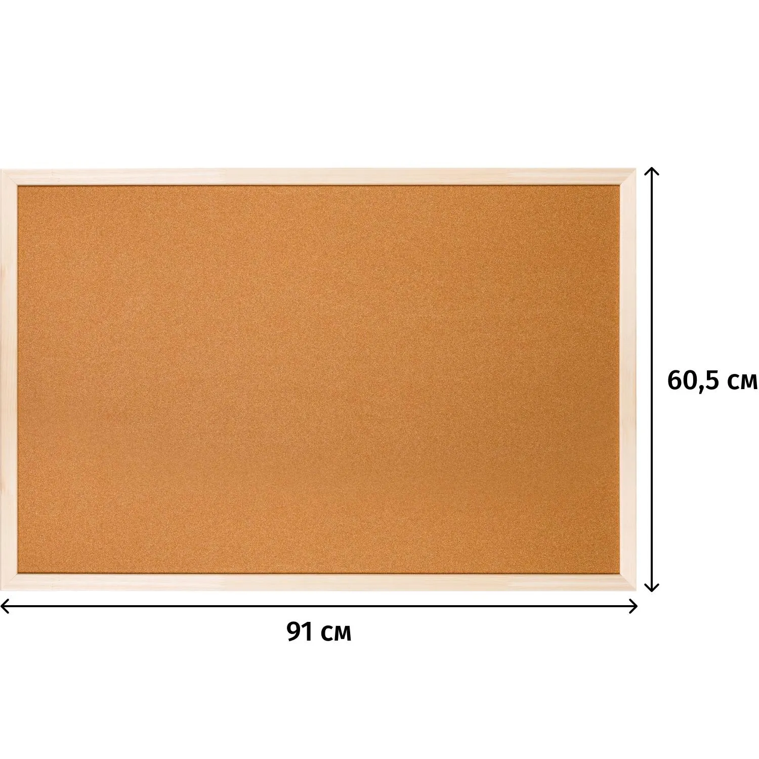 Доска пробковая 60.5x91 см деревянная рамка навесное крепление - Image 2