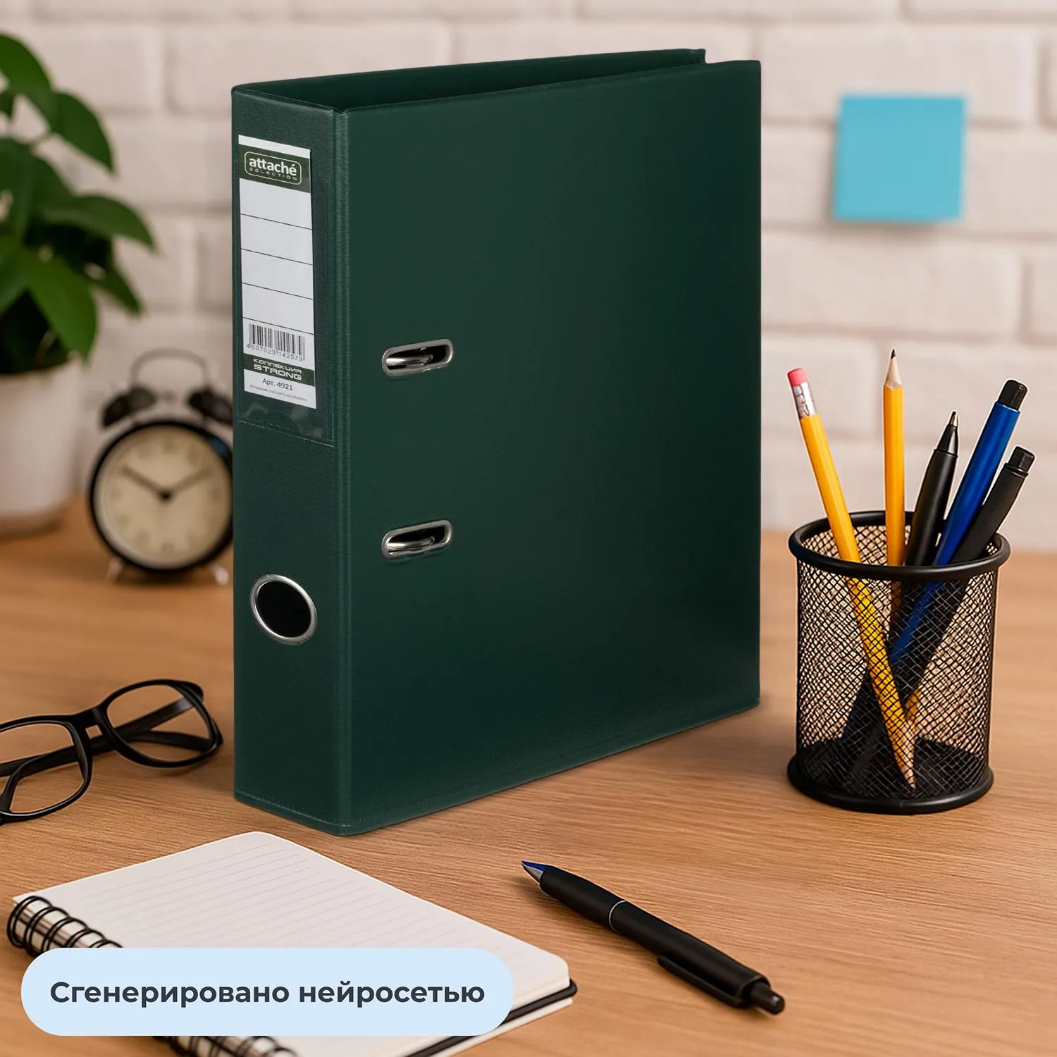 Папка-регистратор 50 мм тёмно-зелёная ПВХ с технологией Strong Line - Image 11