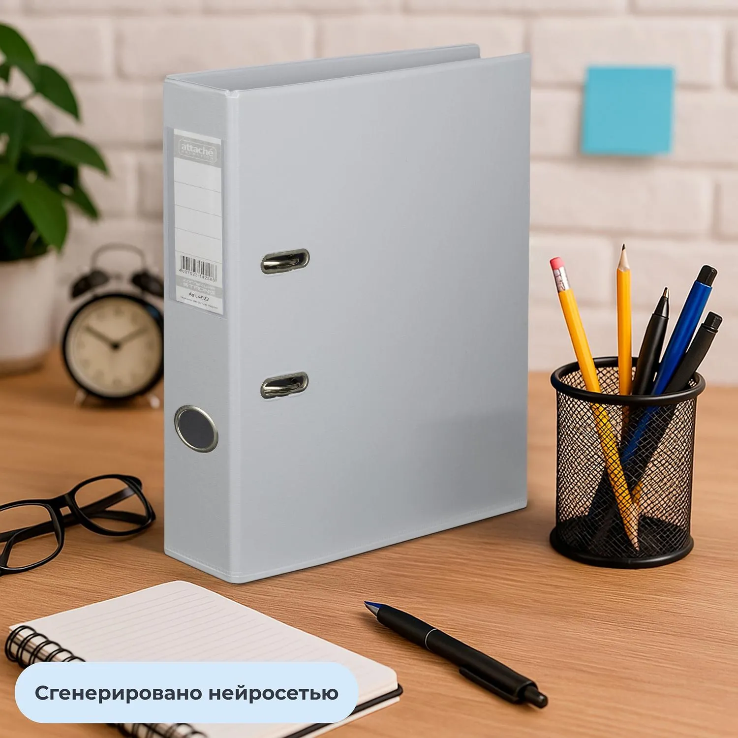 Папка-регистратор 50 мм серая ПВХ с технологией Strong Line - Image 10