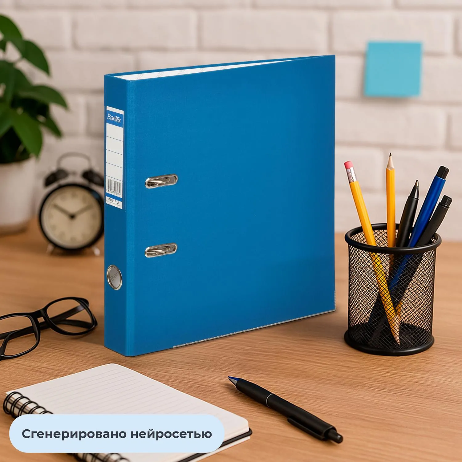 Папка-регистратор 50 мм синяя бумвинил/бумага с защитным уголком - Image 12