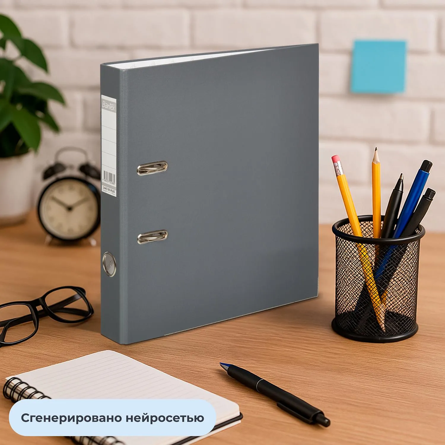 Папка-регистратор 50 мм серая бумвинил/бумага с защитным уголком - Image 12