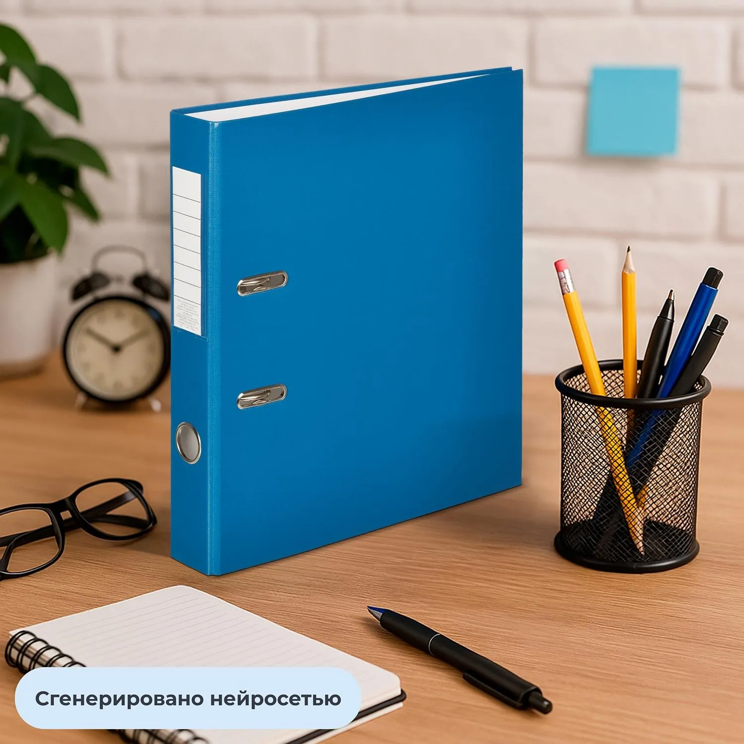 Папка-регистратор 50 мм cиняя бумвинил/бумага (10 штук в упаковке) - Image 11