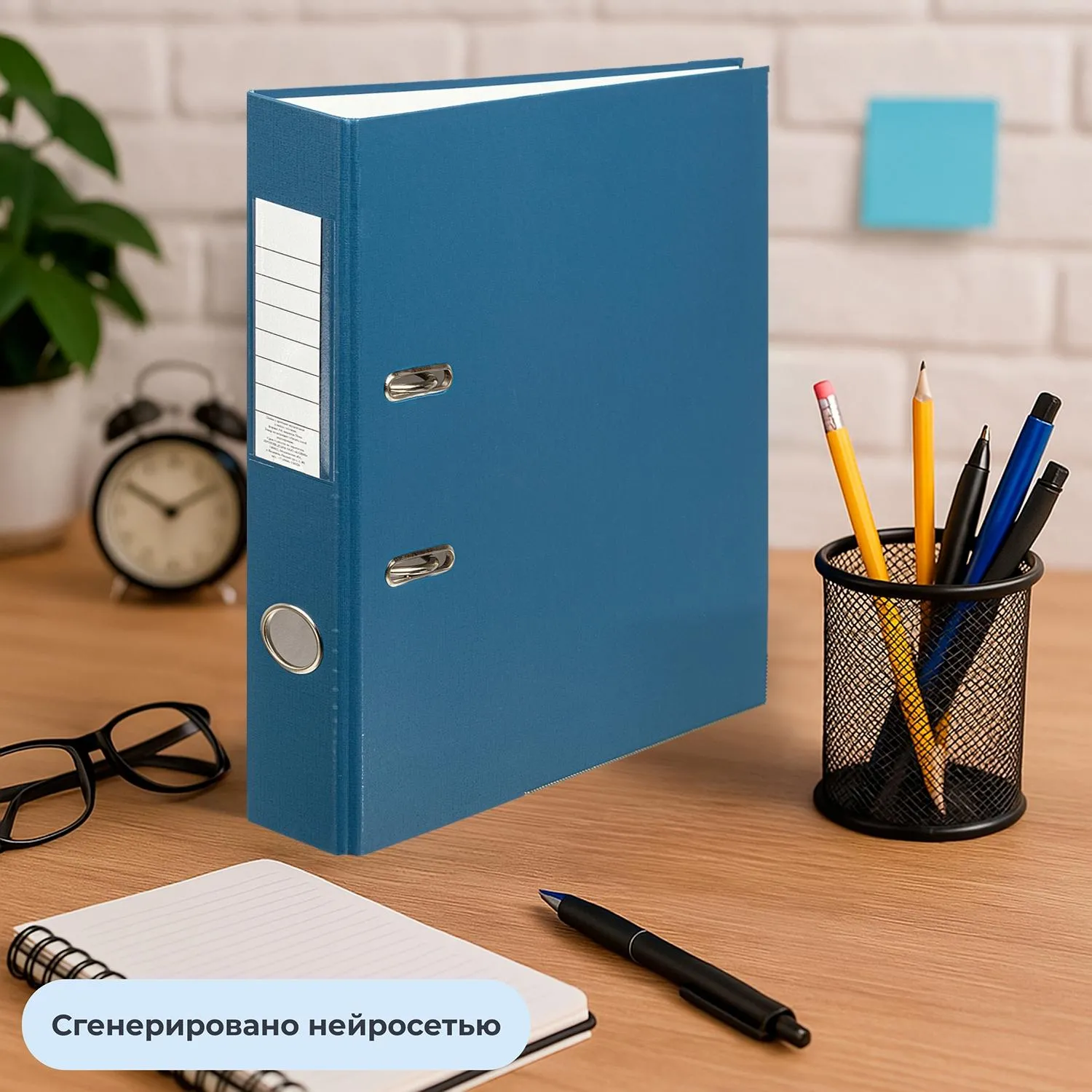 Папка-регистратор 50 мм синяя бумвинил/бумага - Image 9