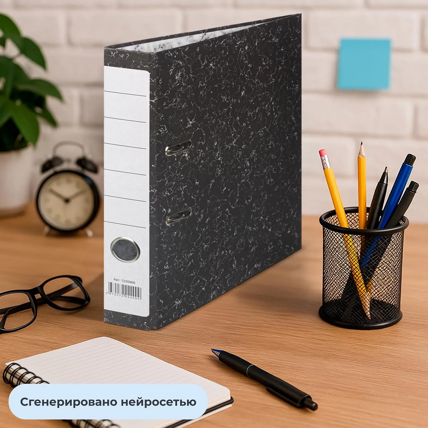 Папка-регистратор 50 мм чёрная бумага - Image 11
