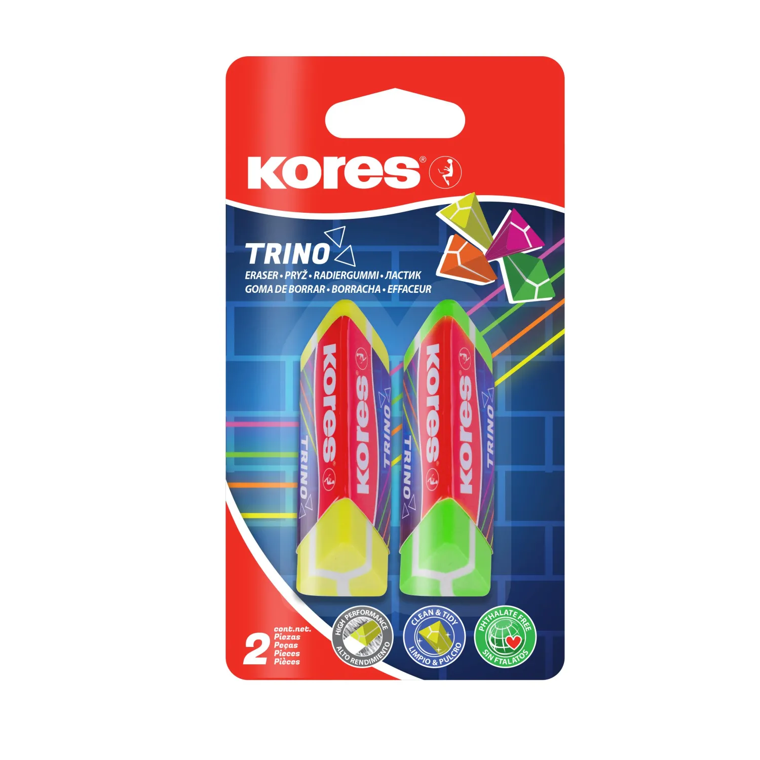 Ластик ПВХ Kores Trino (треугольный, оригинален) - Image 9