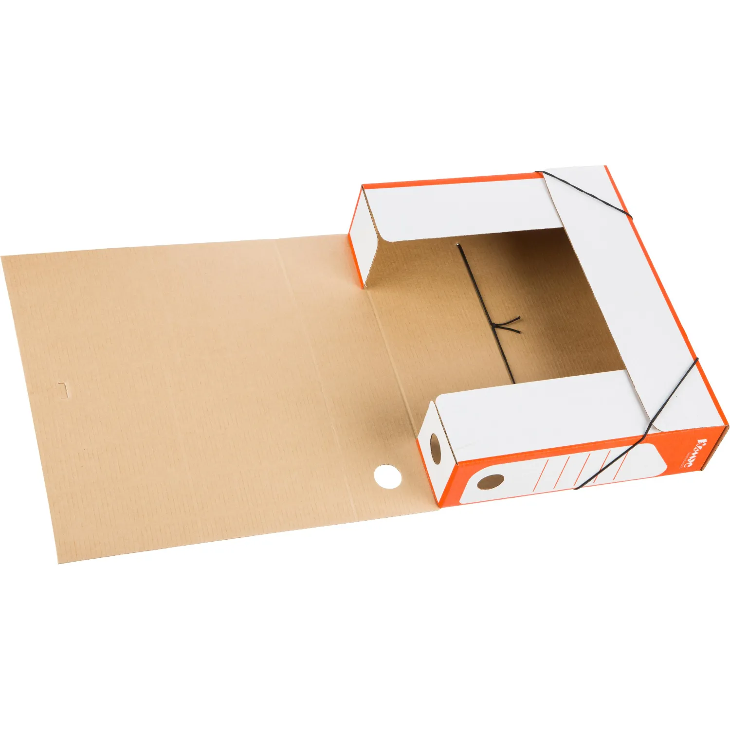 Короб архивный гофрокартон на резинках 262x75x324 мм оранжевый до 770 листов - Image 2