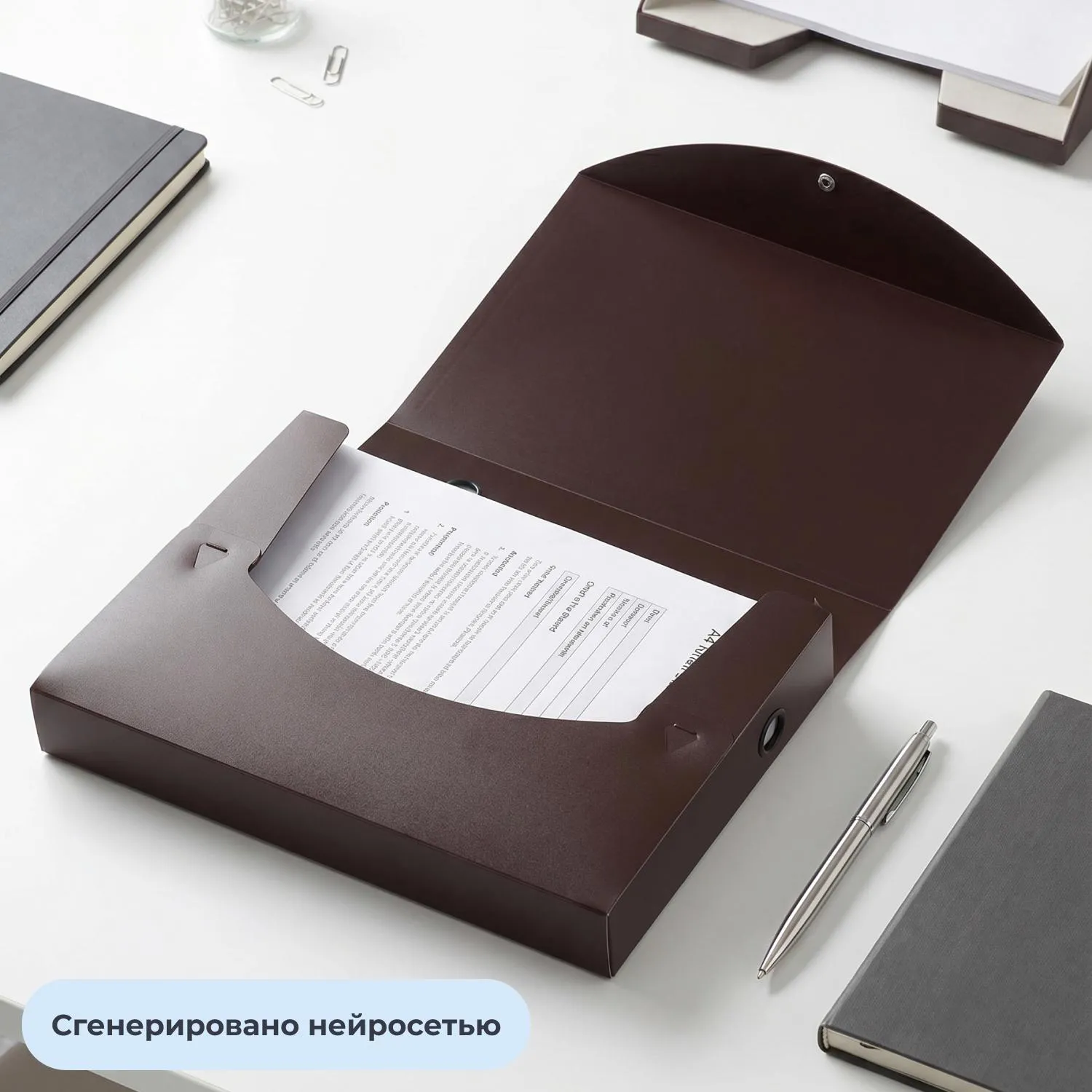 Короб архивный из полипропилена 245x70x330 мм на кнопке бордовый до 700 листов - Image 8