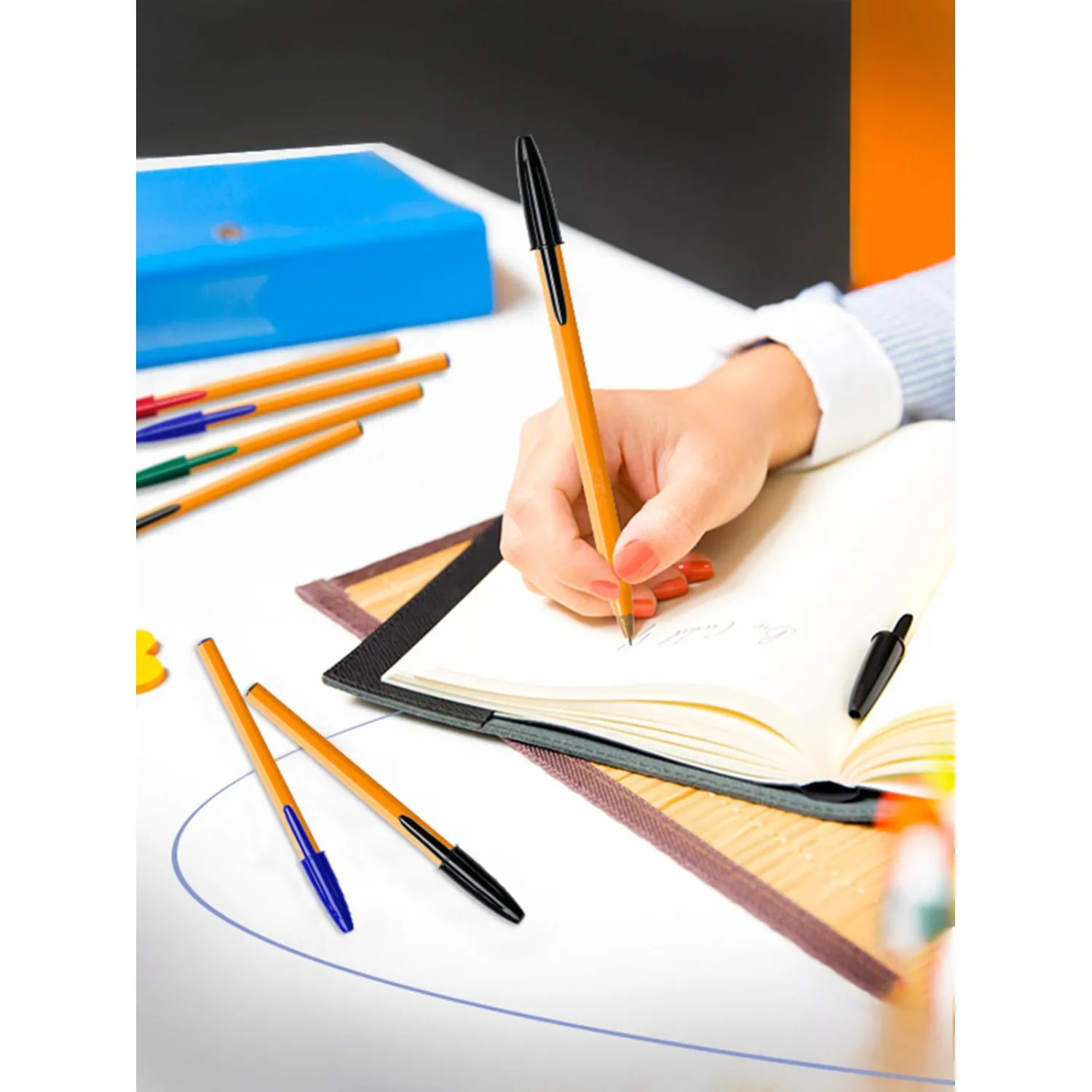 Шариковая ручка Bic Orange Original Fine культовая, оранжевая - Image 18