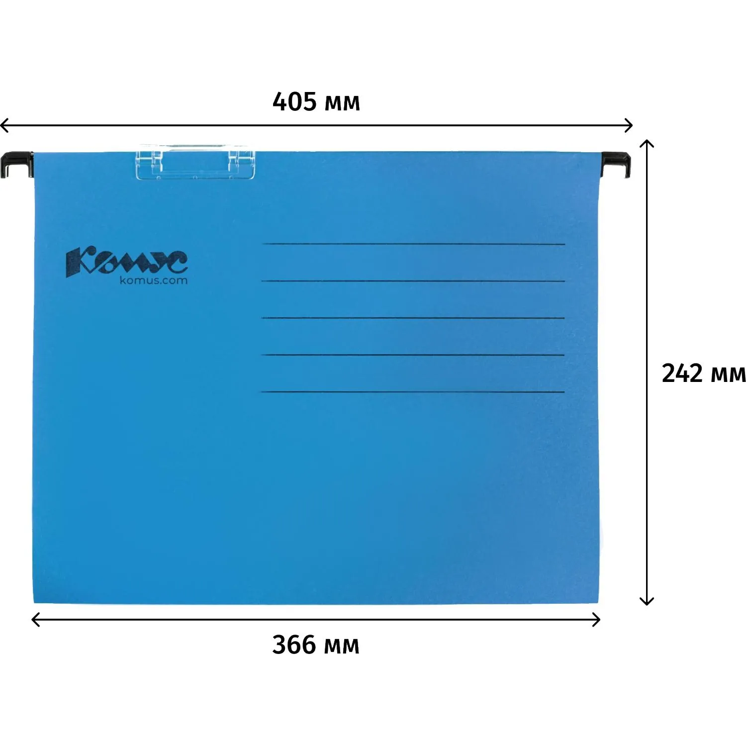 Подвесная папка Комус Foolscap до 200 листов синяя (25 штук в упаковке) - Image 5