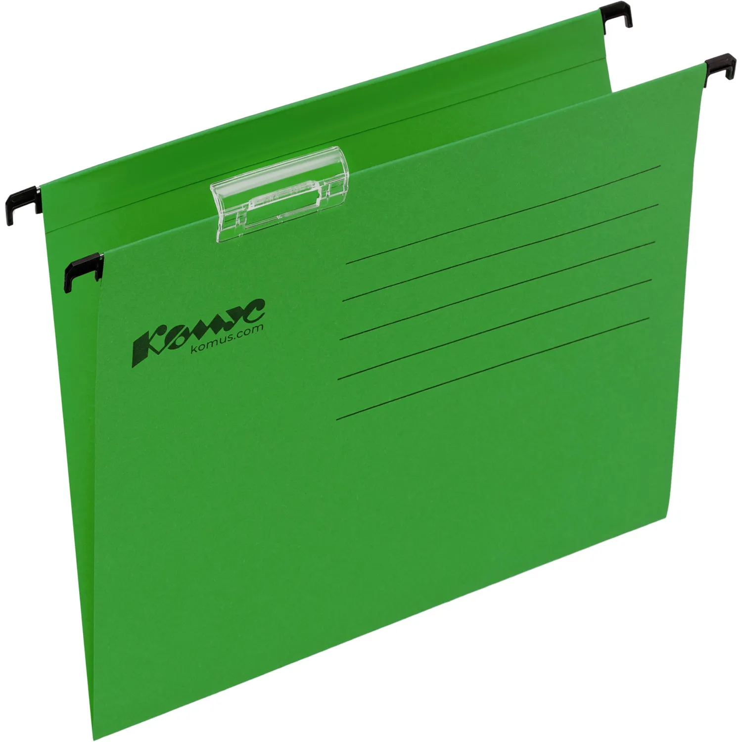Подвесная папка Комус Foolscap до 200 листов зеленая (25 штук в упаковке) - Image 2