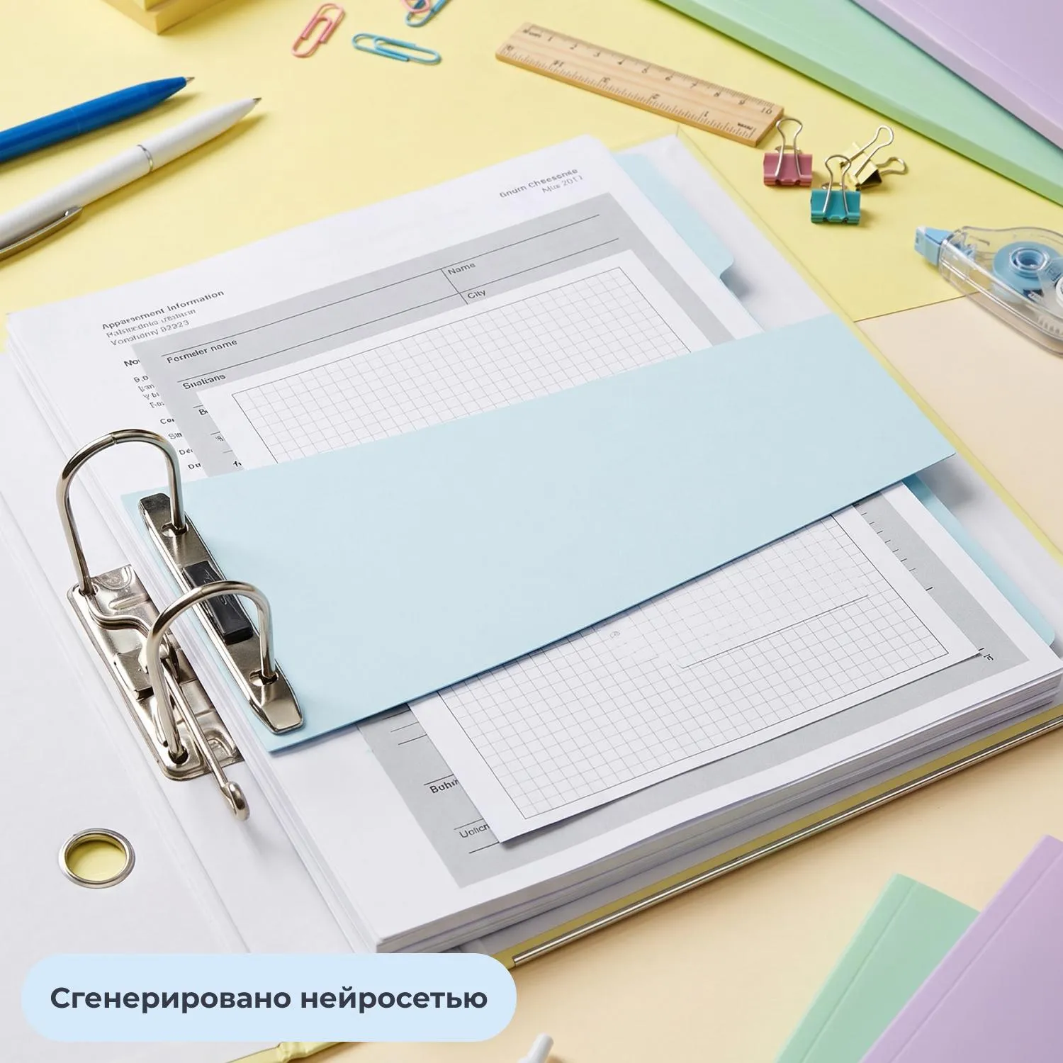 Разделитель листов картонный 100 листов по цветам голубой (230x120 мм) - Image 6