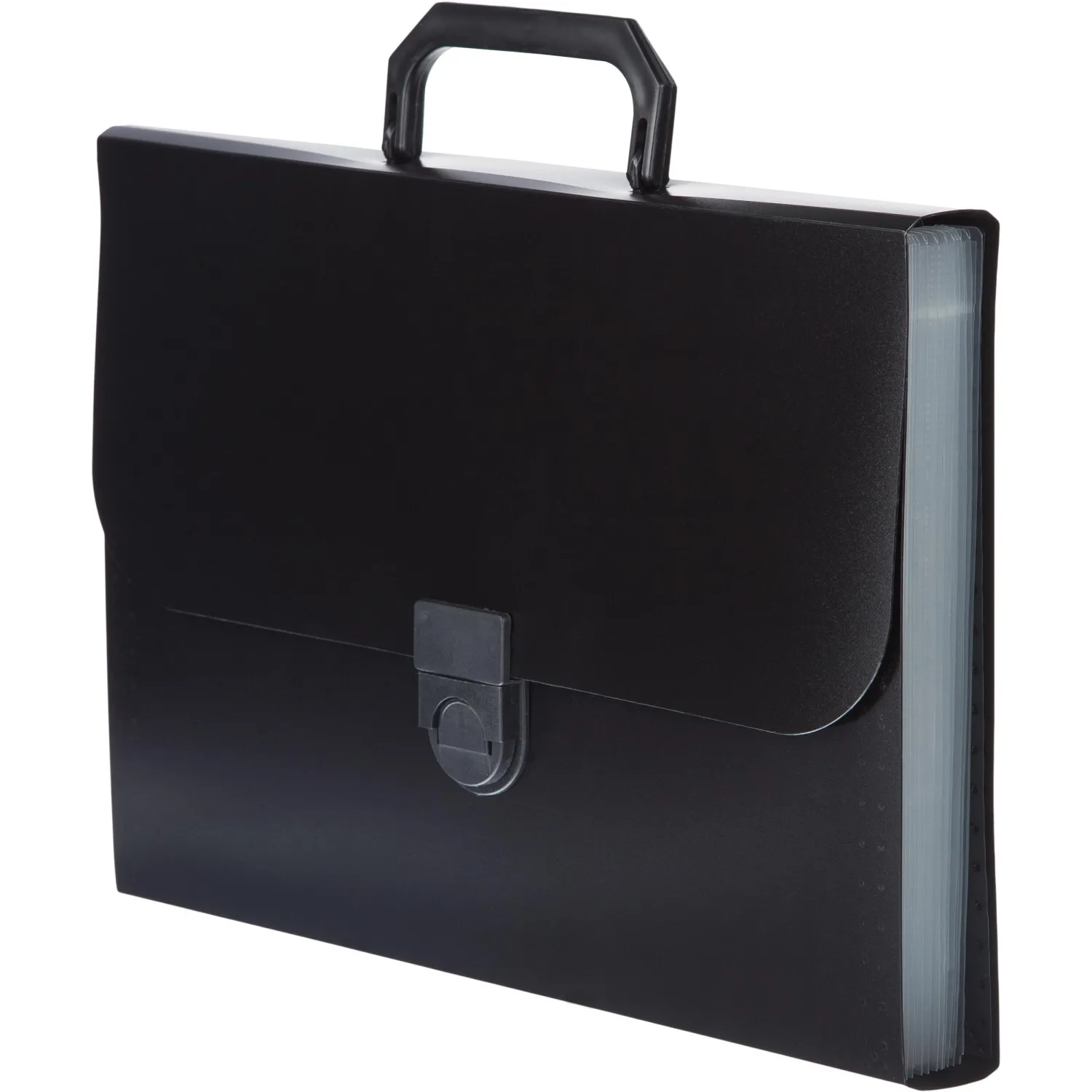 Портфель-картотека пластиковая Attache А4 черная (37x27x3 см, 12 отделений) - Image 2