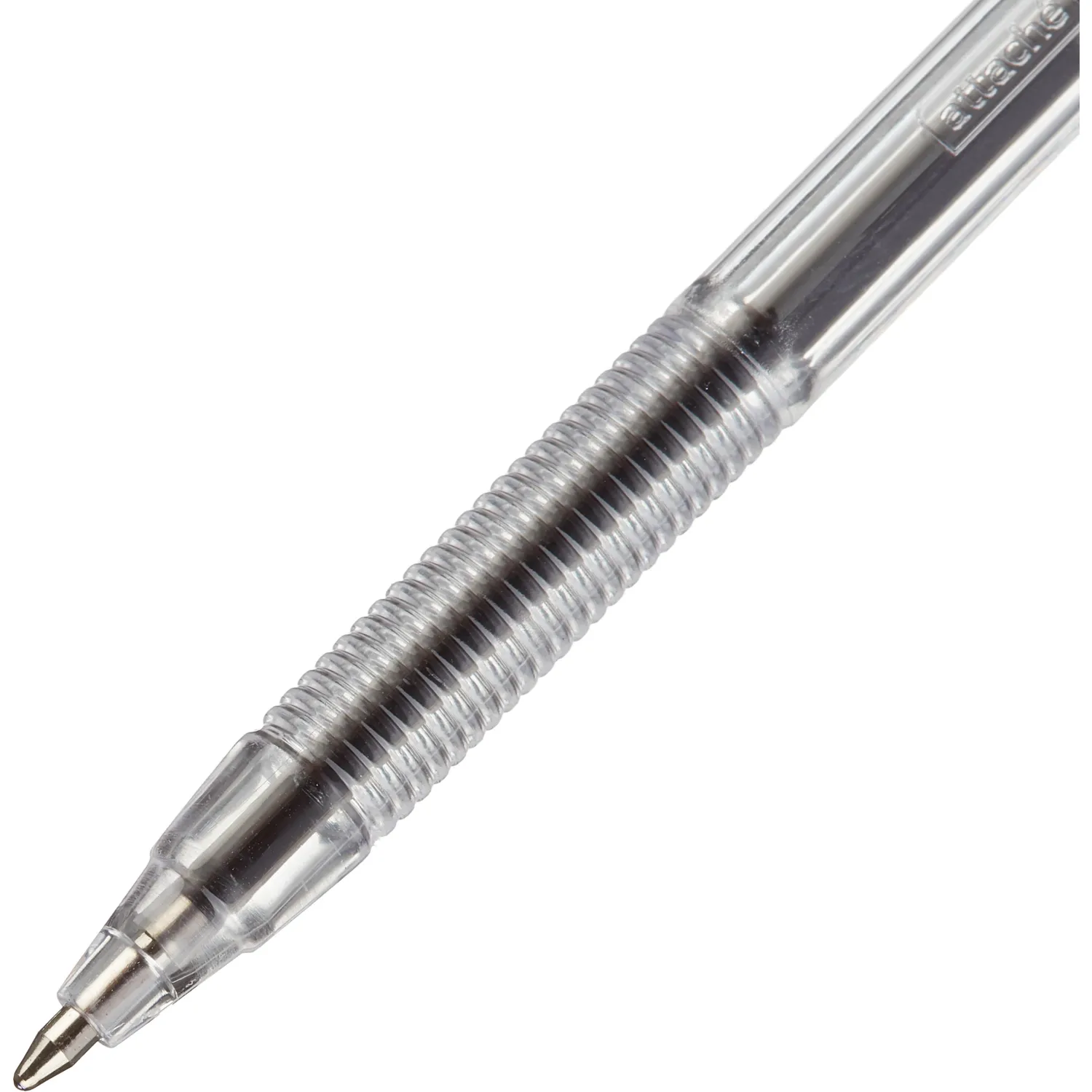 Шариковая ручка Attache Slim со сменным стержнем, прозрачная, синяя - Image 4