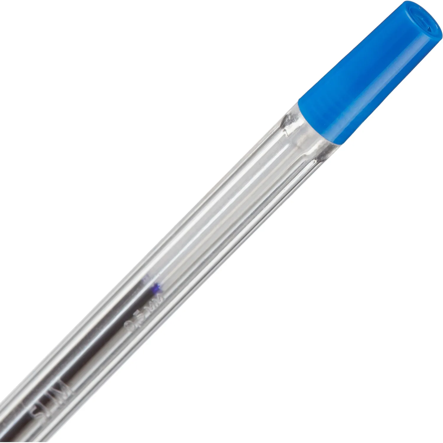 Шариковая ручка Attache Slim со сменным стержнем, прозрачная, синяя - Image 5