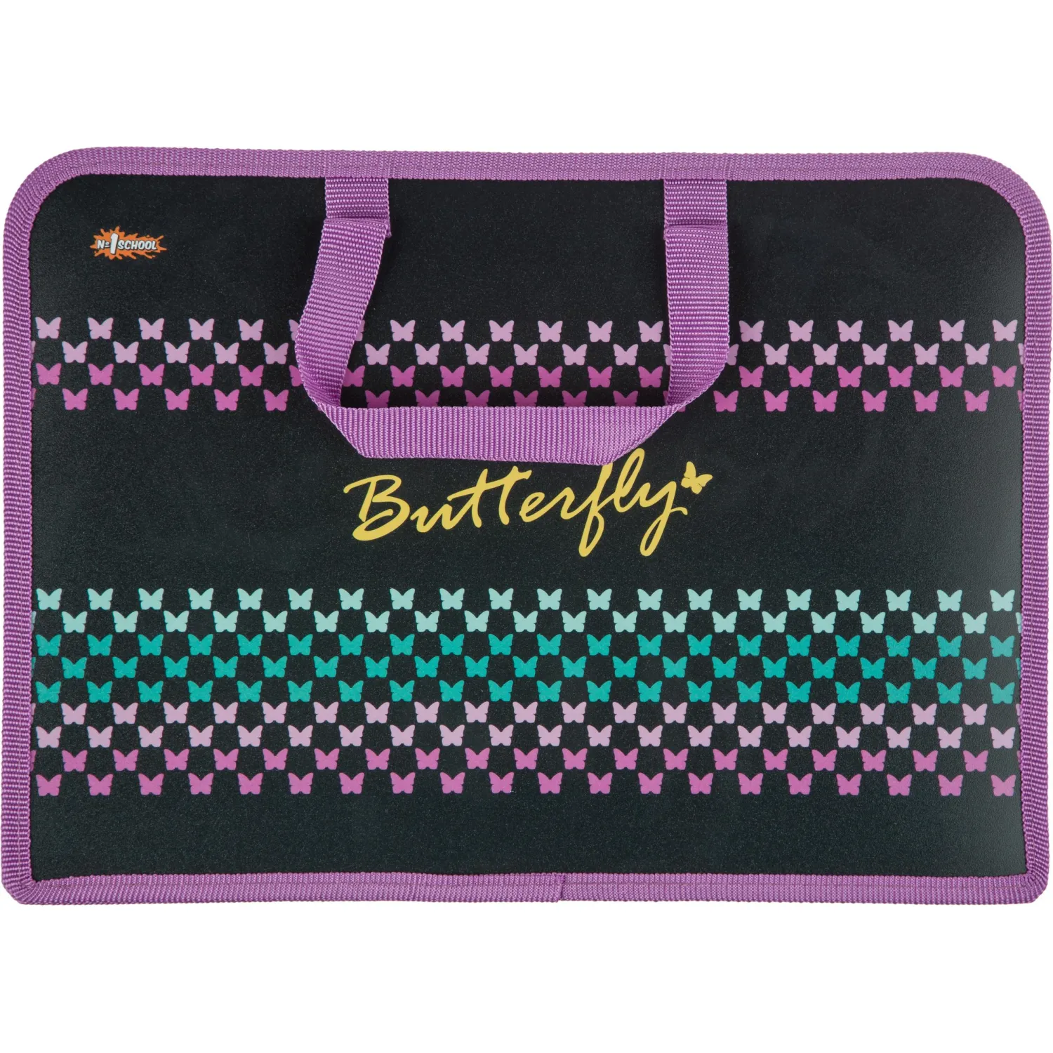 Папка для тетрадей Butterfly А4 пластик с 1 отделением на молнии с ручками - Image 2