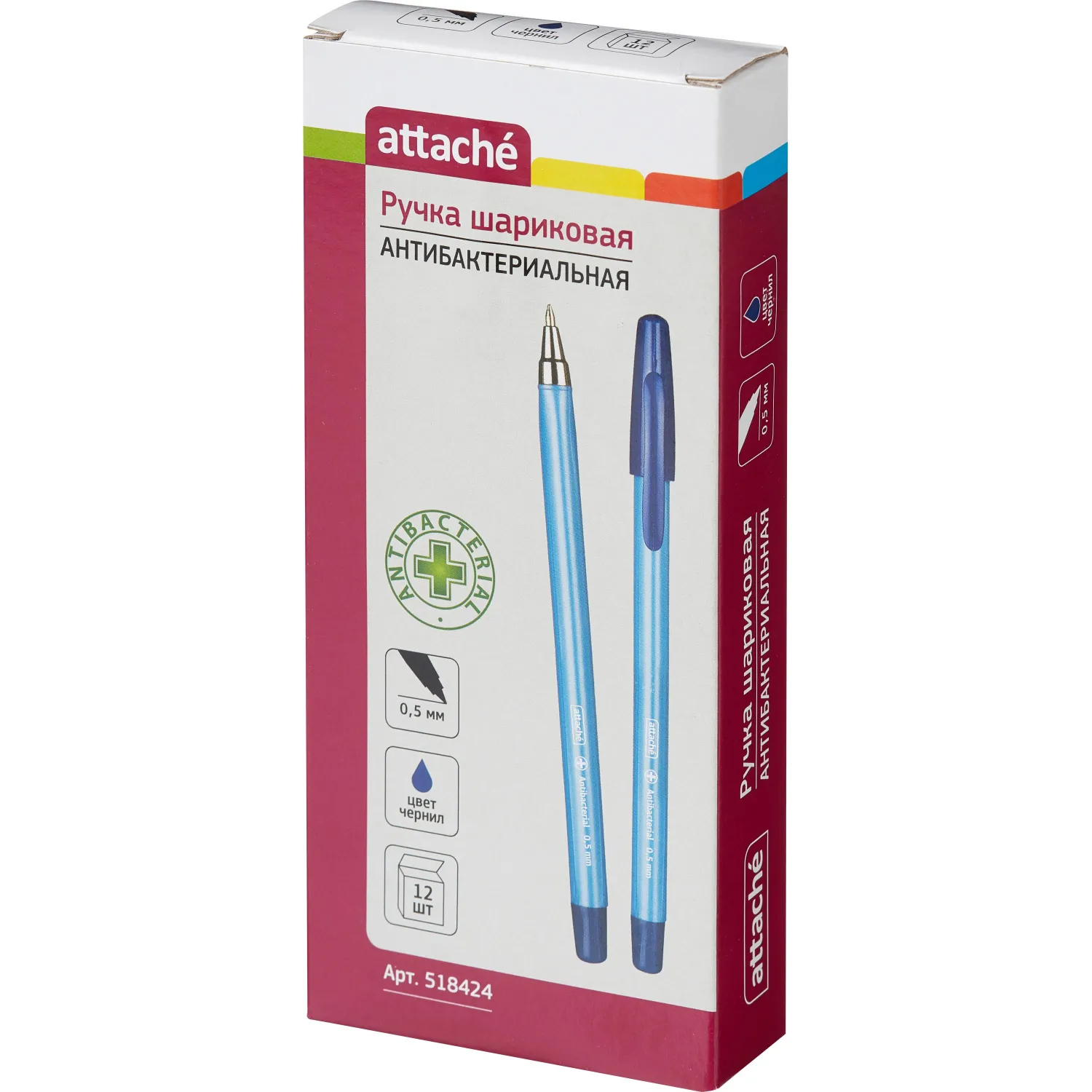 Шариковая ручка Attache A04 Antibacterial масляная синяя - Image 6