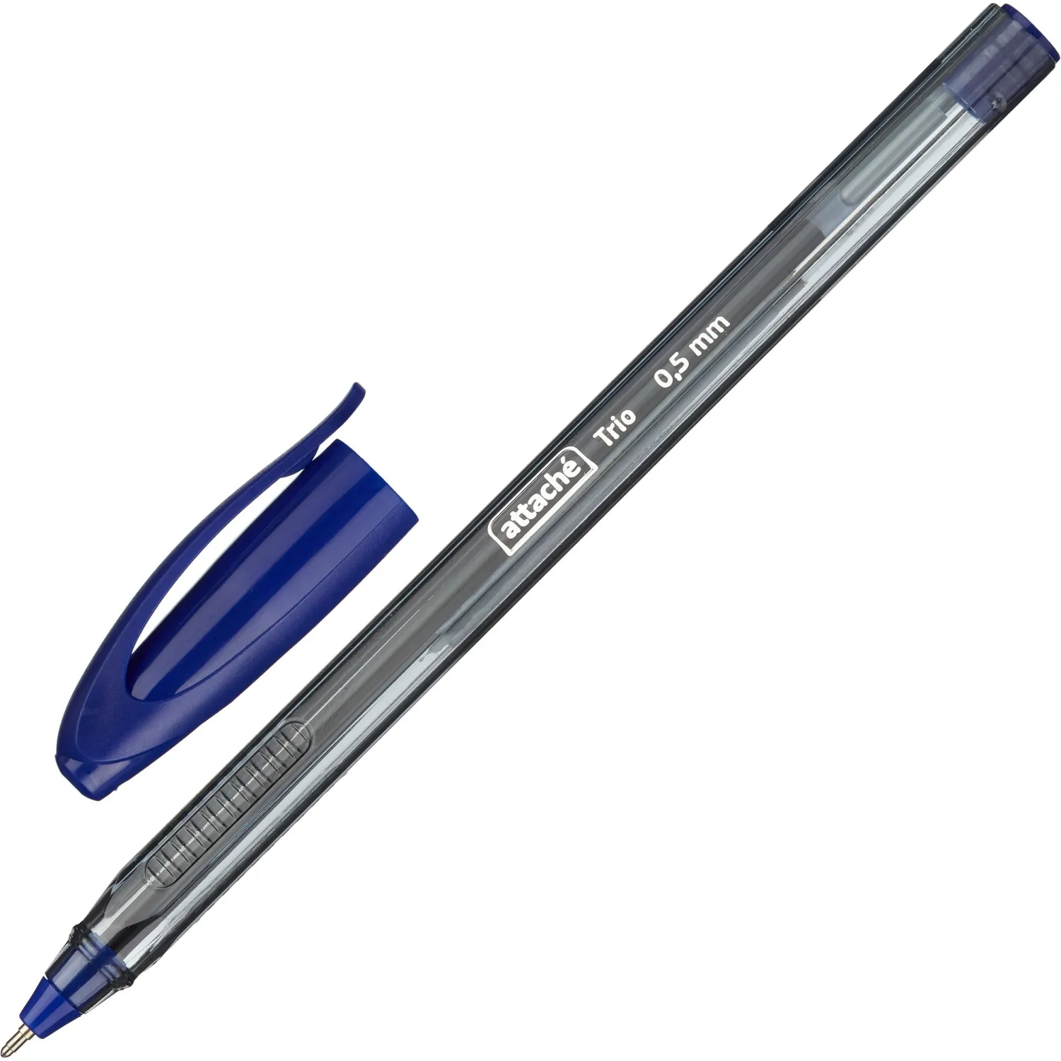 Шариковая ручка Attache Glide Trio синяя, одноразовая - Image 3