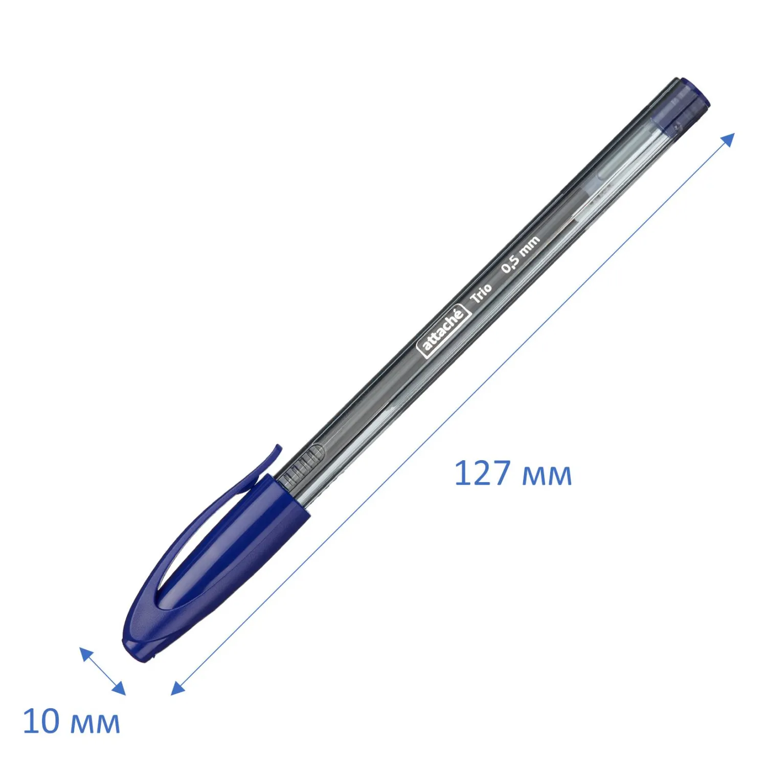 Шариковая ручка Attache Glide Trio синяя, одноразовая - Image 8
