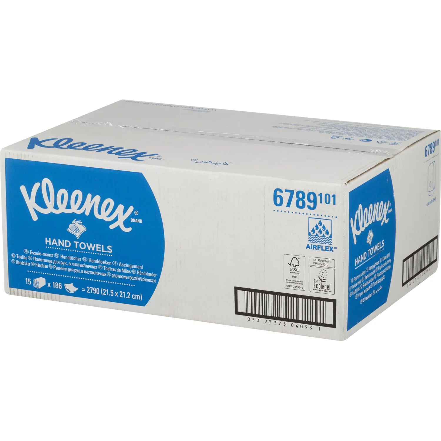 Полотенца бумажные листовые Kimberly-Clark Kleenex Interfold Z-сложение 2-слойные белые 15 пачек по 186 листов (6789) - Image 4