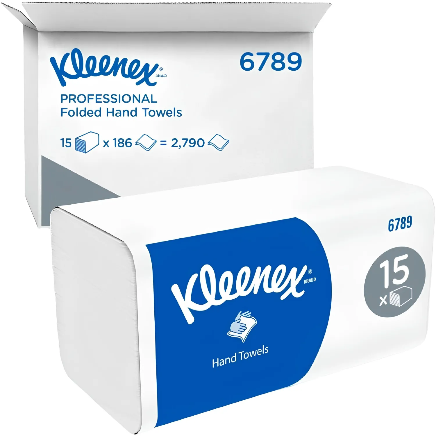 Полотенца бумажные листовые Kimberly-Clark Kleenex Interfold Z-сложение 2-слойные белые 15 пачек по 186 листов (6789) - Image 6