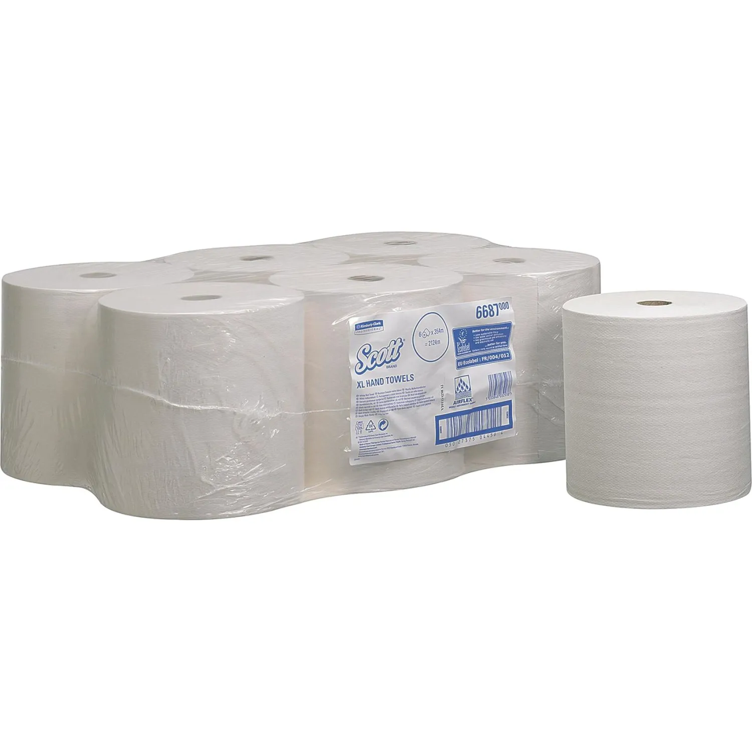 Полотенца бумажные рулонные Kimberly-Clark Scott XL 1-слойные белые 6 рулонов по 354 метров (6687) - Image 3