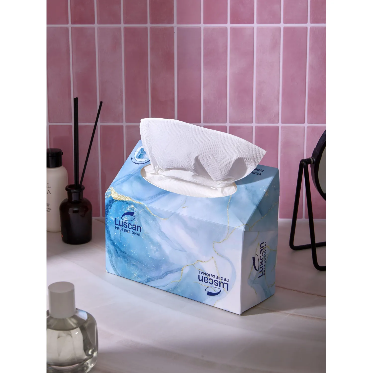 Полотенца бумажные листовые Luscan Professional Z-сложения 3-слойные белые 80 листов - Image 8