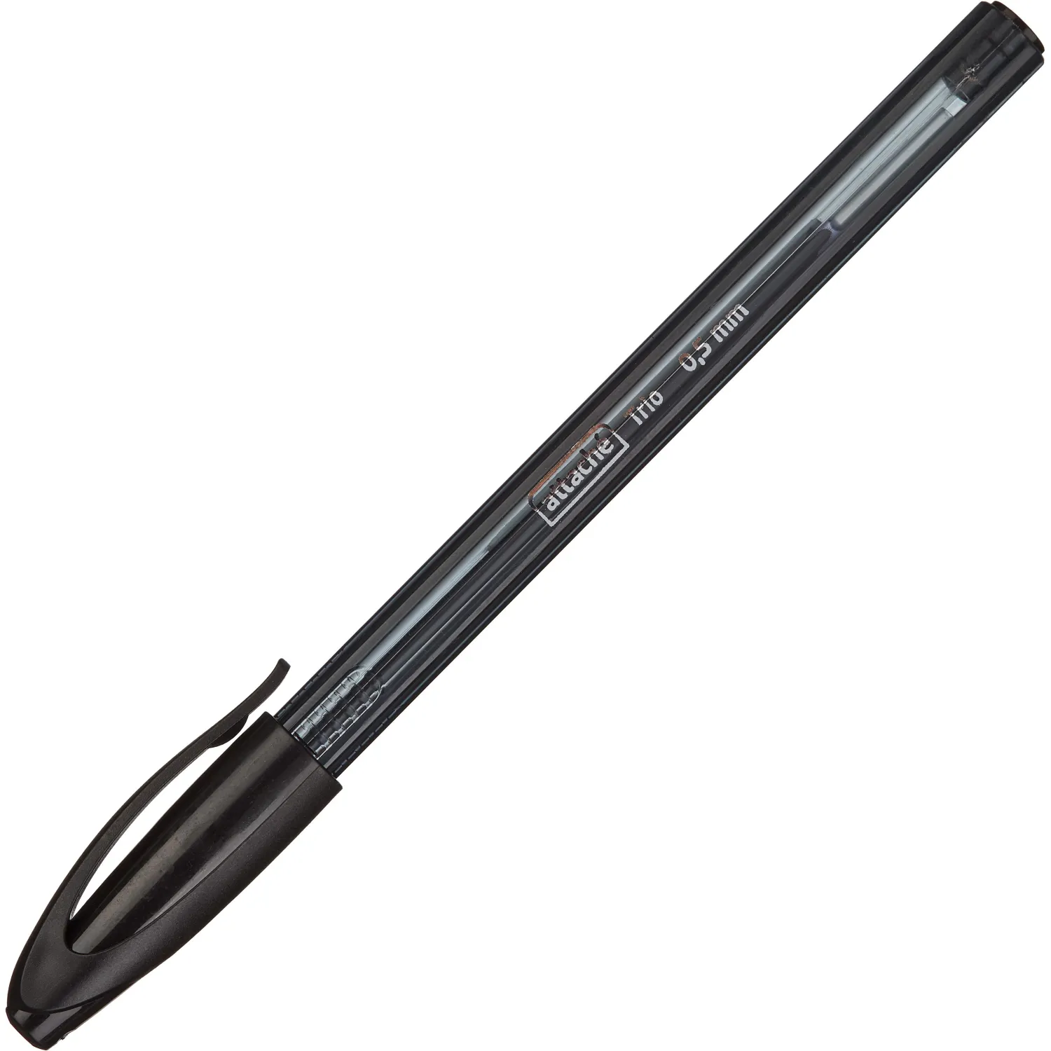 Шариковая ручка Attache Glide Trio одноразовая, черная - Image 2