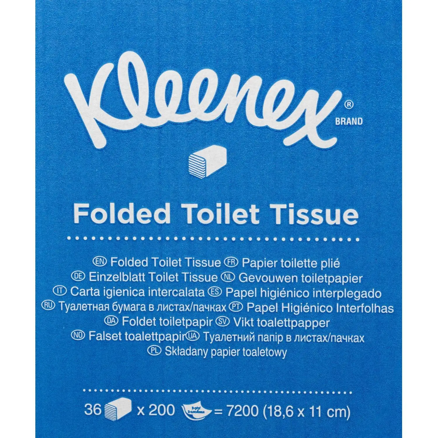 Бумага туалетная листовая Kimberly-Clark Kleenex 2-слойная белая 36 пачек по 200 листов (8408) - Image 5