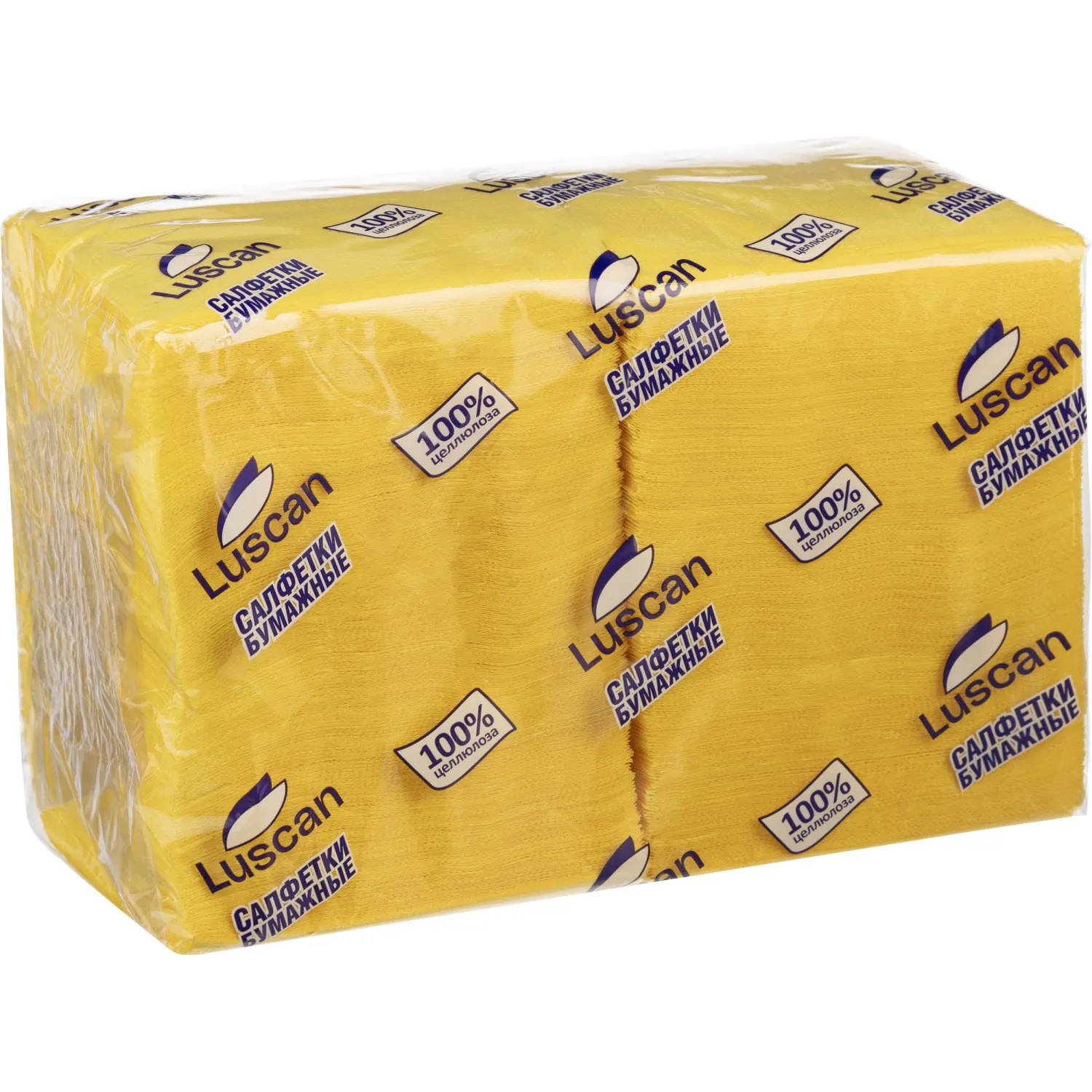 Салфетки бумажные Luscan Profi Pack 1-слойные 24х24 жёлтые (400 листов в пачке) - Image 2