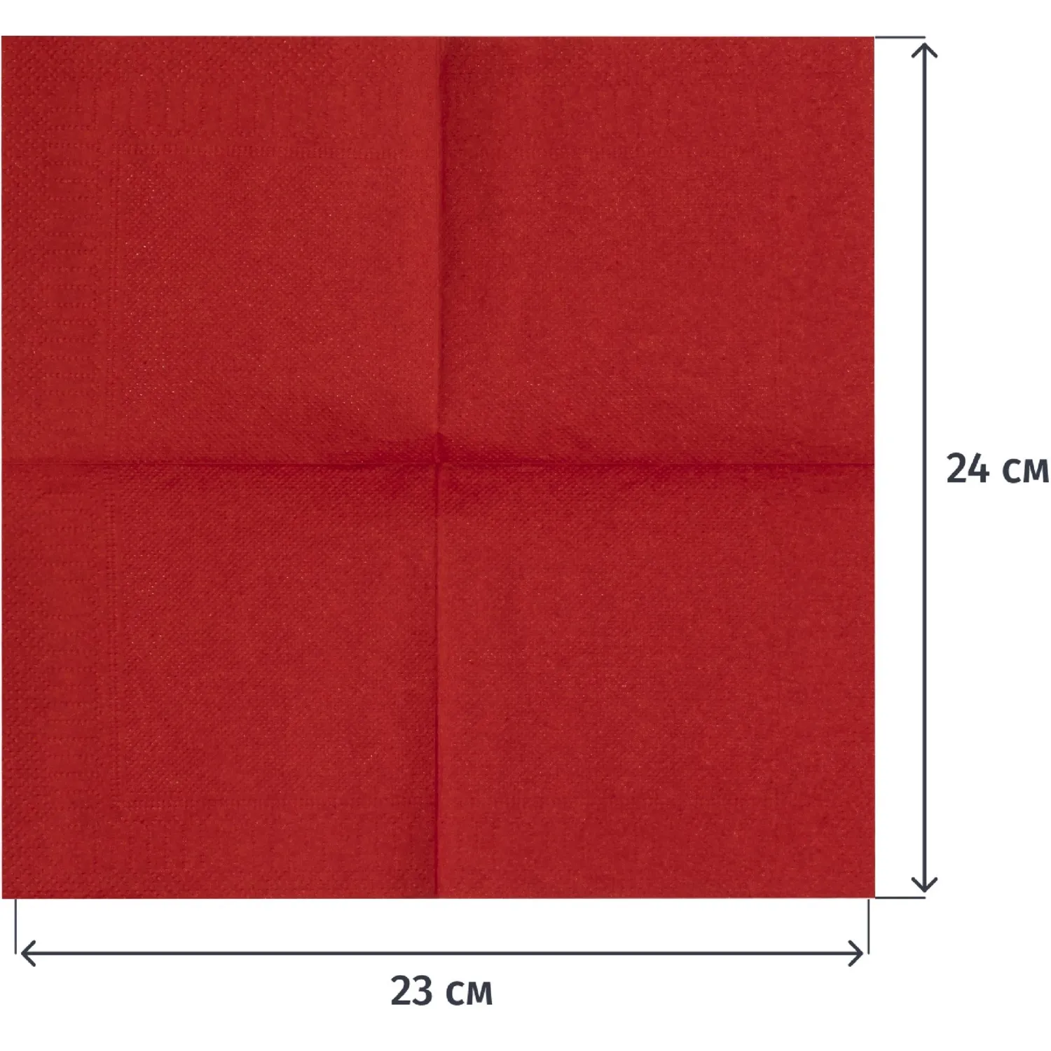 Салфетки бумажные 2-слойные 23x24 см красные (250 листов в пачке) - Image 2