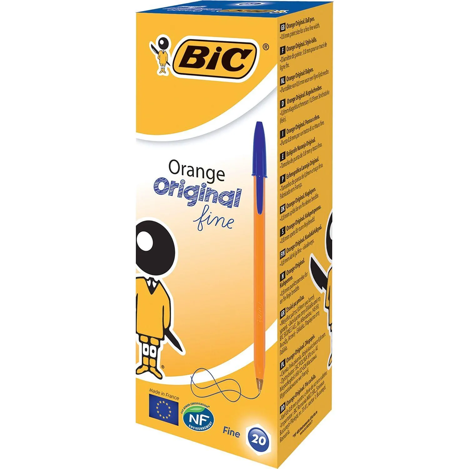 Шариковая ручка Bic Orange Original Fine культовая, оранжевая - Image 7