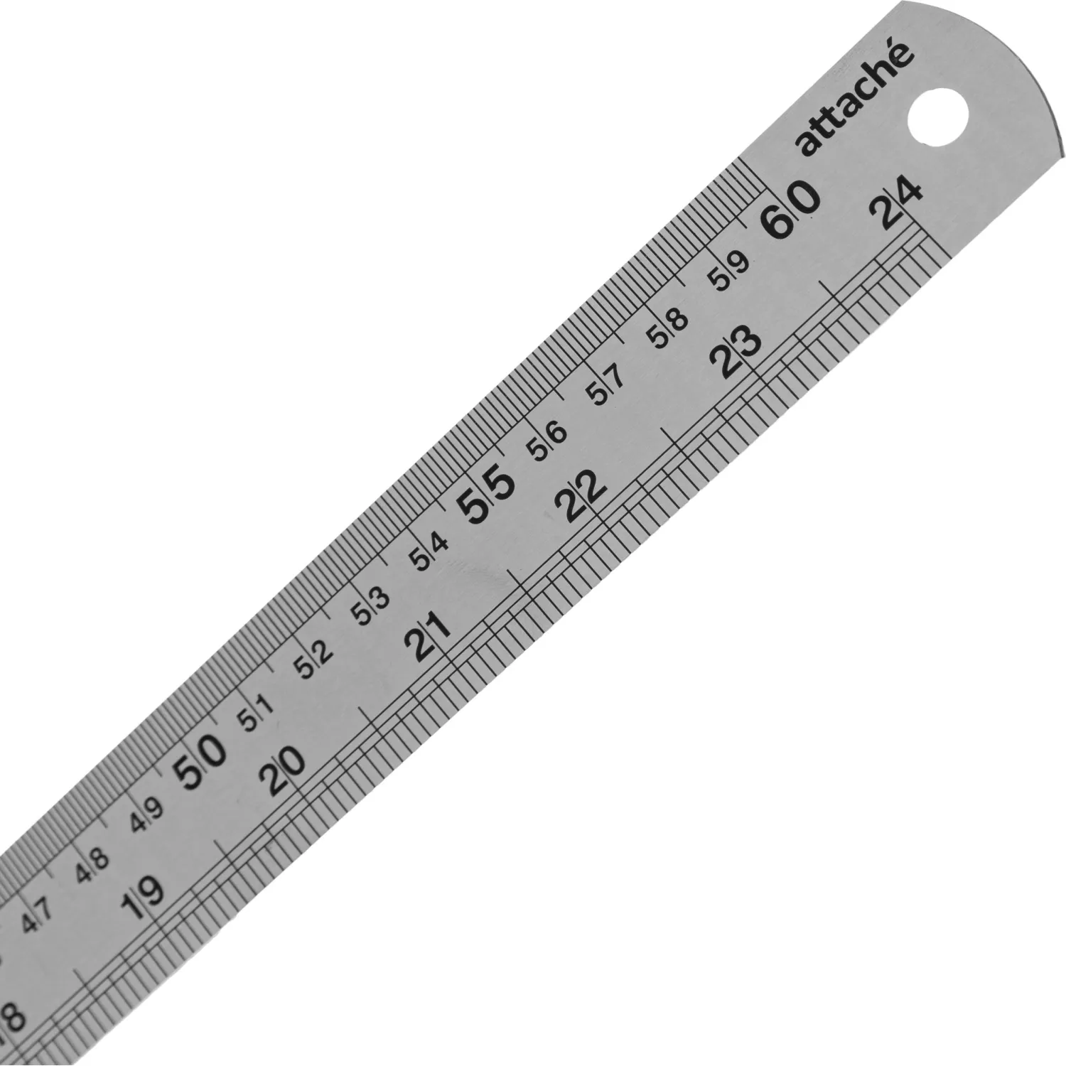Линейка Attache 60 см металлическая серебристая две шкалы - Image 2