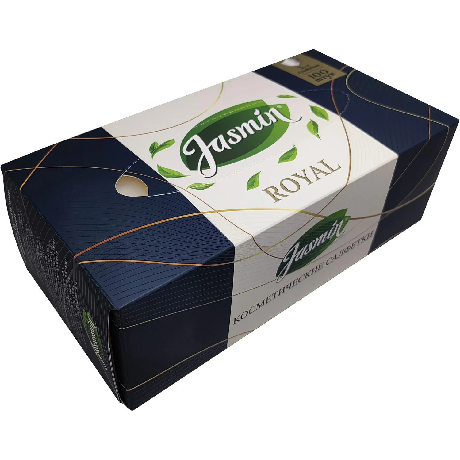 Салфетки косметические Jasmin Royal 3-слойные (100 штук в упаковке) - Image 4